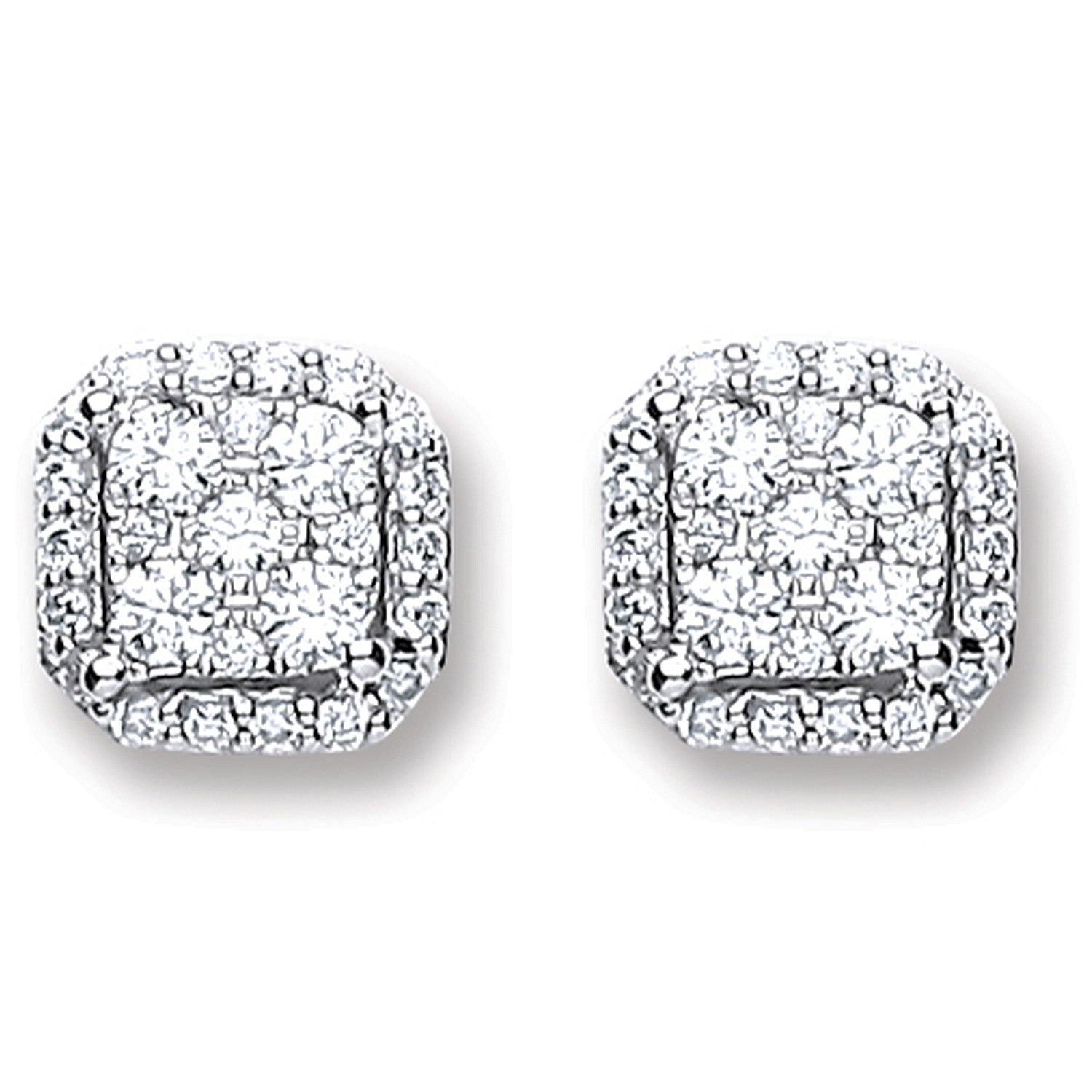18ct White Gold 0.22ct Diamond Stud Earrings - 18ct Gold