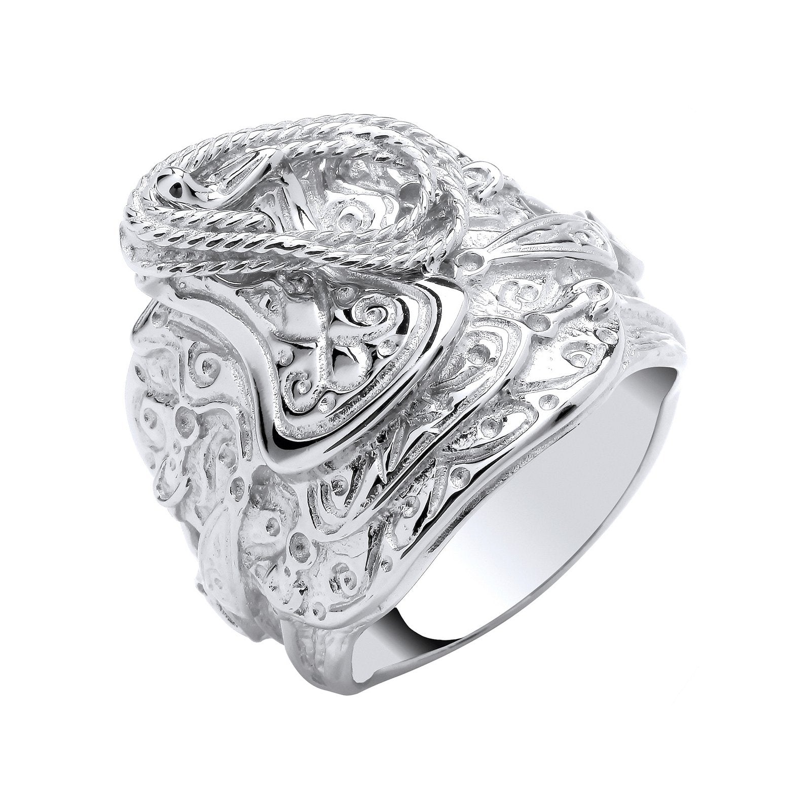 Silver Gents Saddle Ring