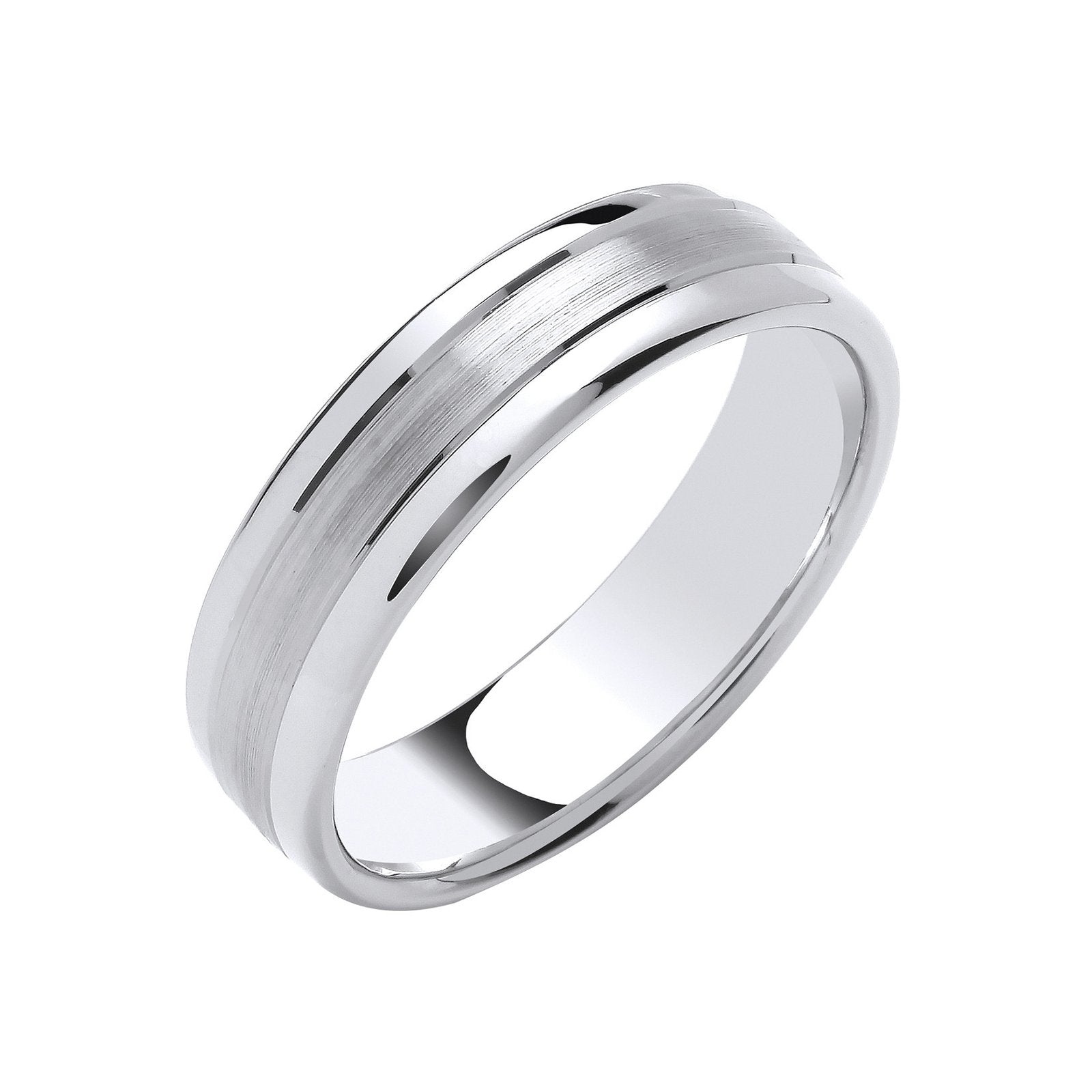 6mm Soft Court Polished Edges & Matt Centre Wedding Band