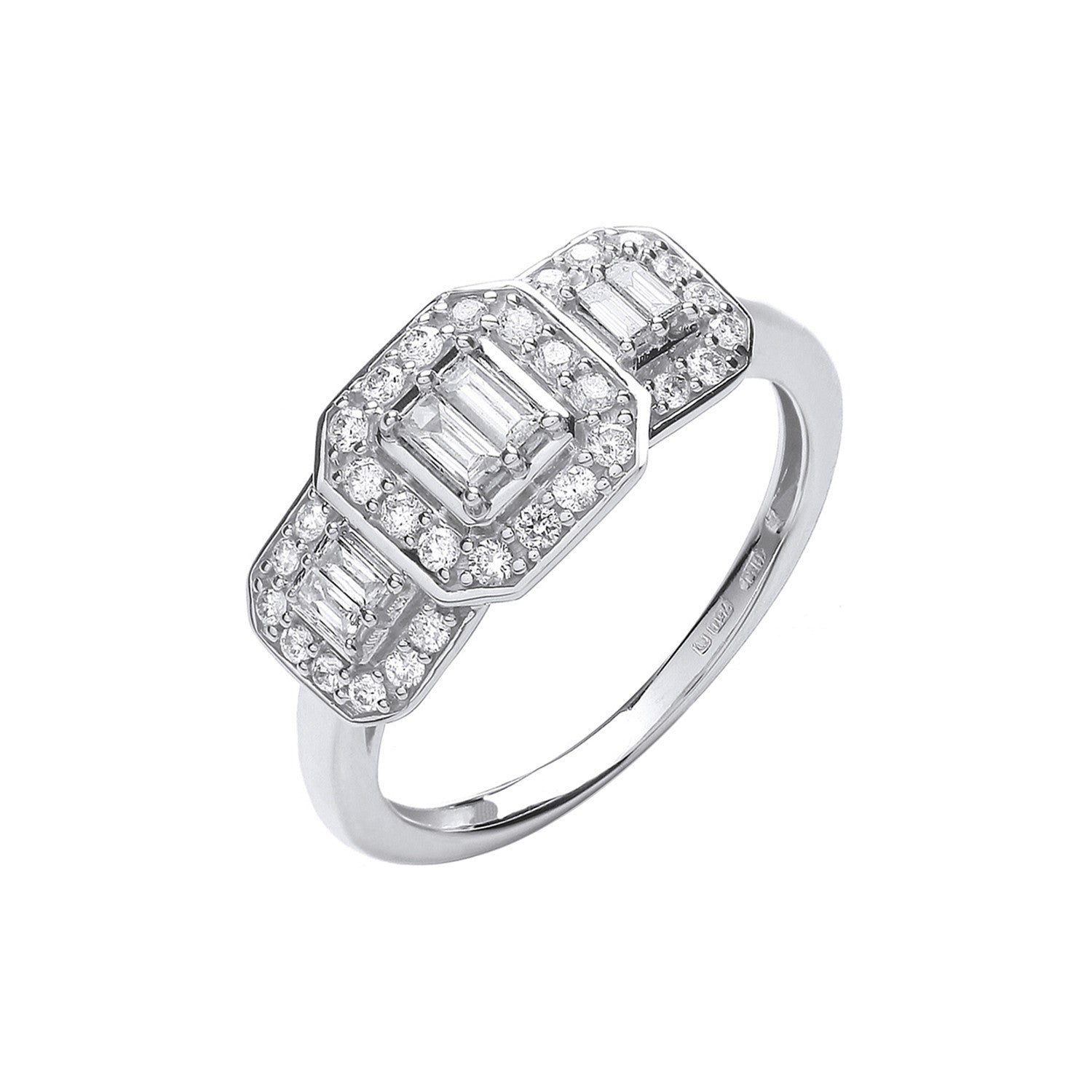 18ct White Gold 0.50ct Diamond Dress Ring - 18ct Gold