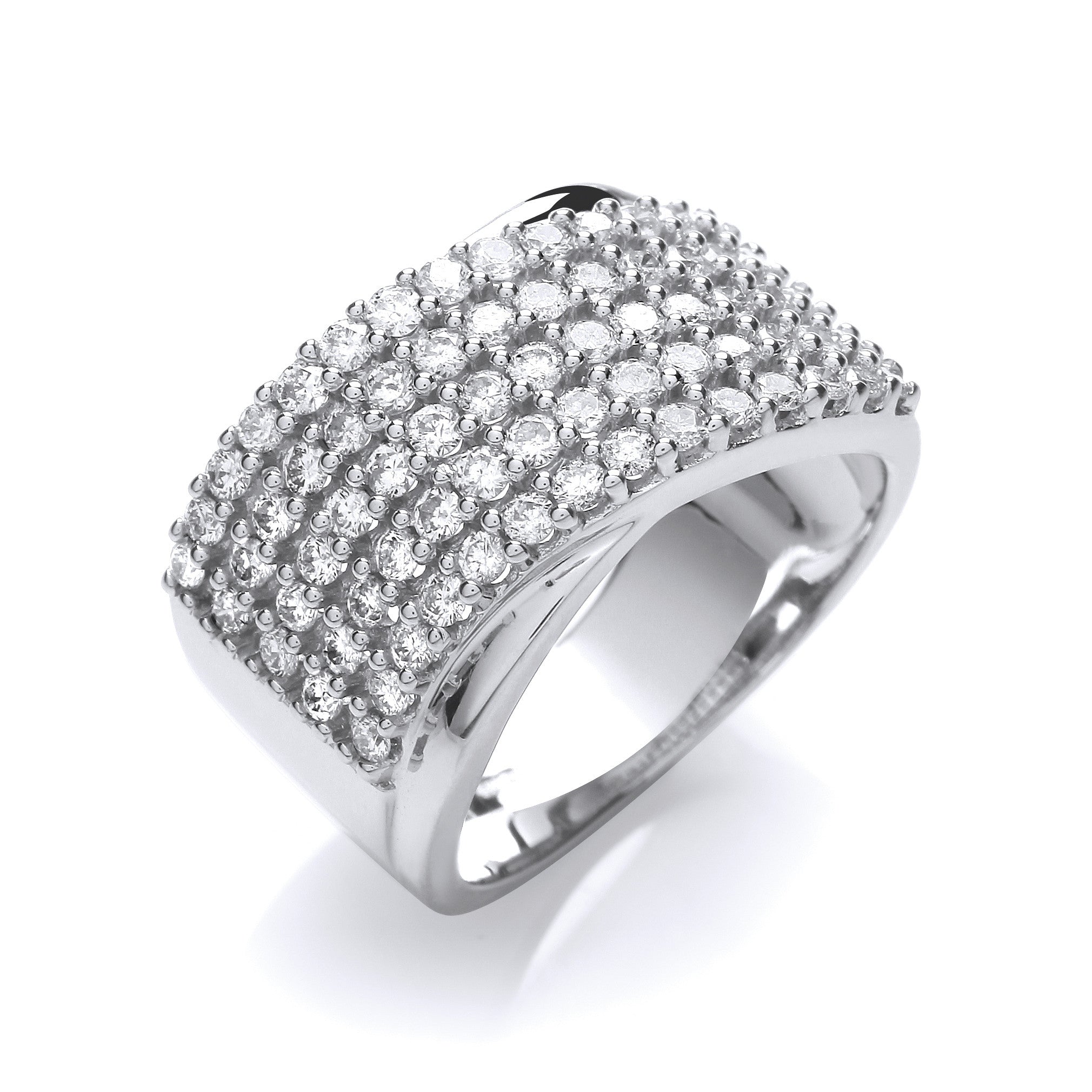 18ct White Gold 1.00ctw Diamond Half Eternity Ring - 18ct Gold
