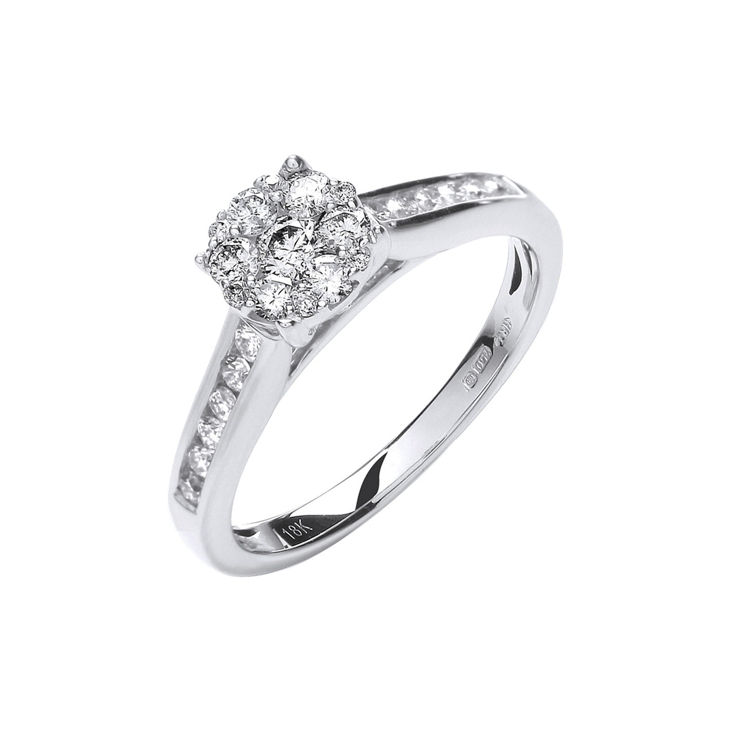 18ct White Gold 0.50ct Diamond Dress Ring - 18ct Gold