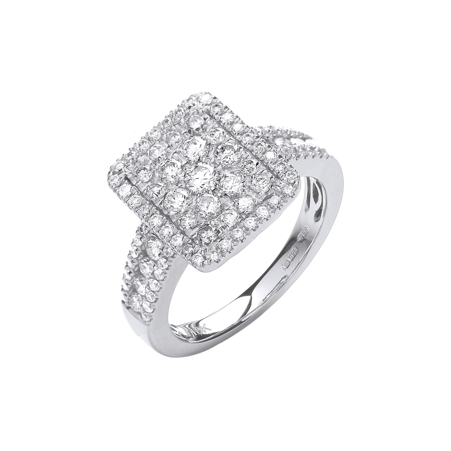 18ct White Gold 1.00ct Diamond Dress Ring - 18ct Gold