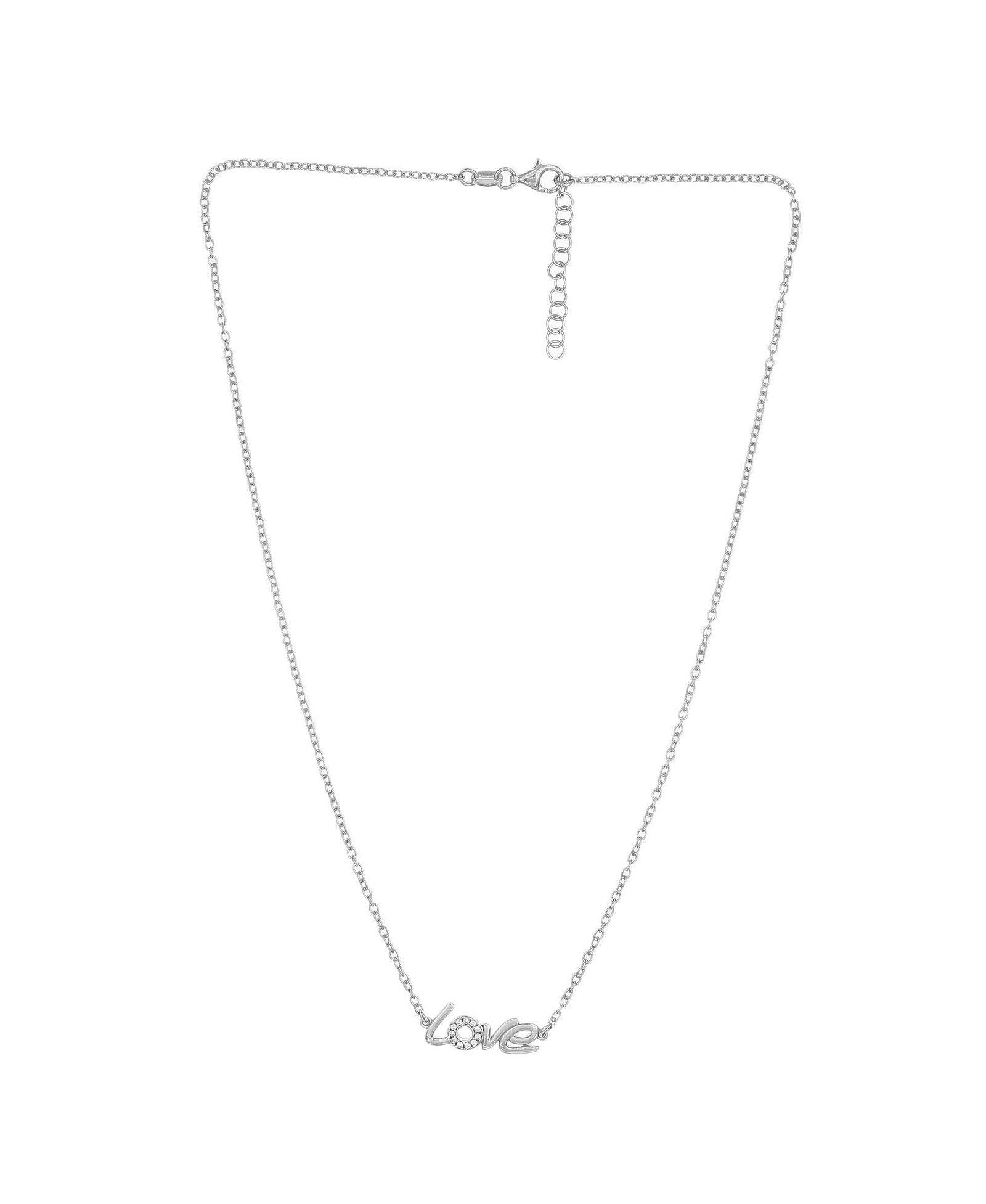 Silver LOVE 16" + 2” Extender Necklace/07" Bracelet