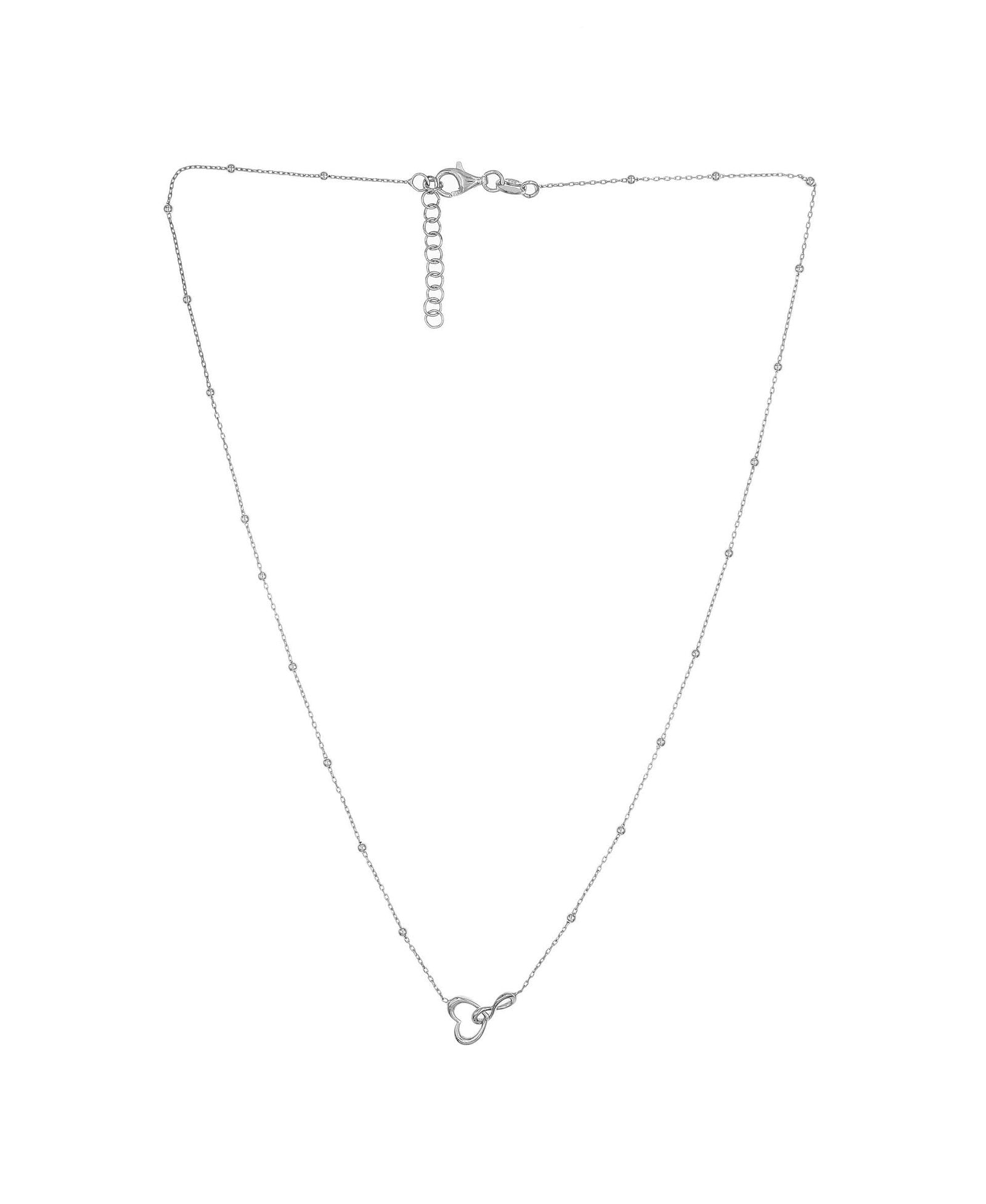 Silver Heart & Infinity 16" + 2” Extender Necklace/07" Bracelet
