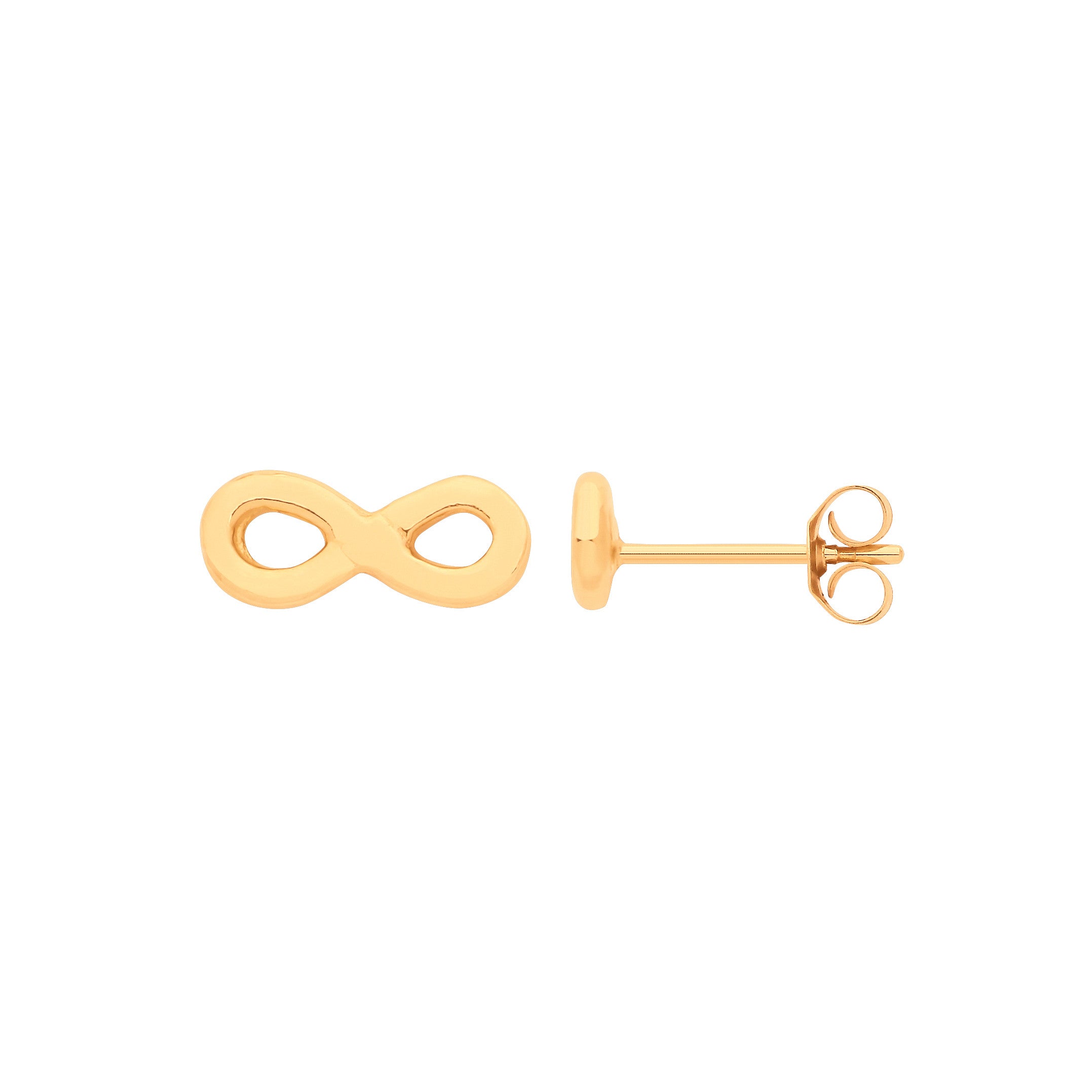 9ct Yellow Gold Infinity Studs - 9ct Gold