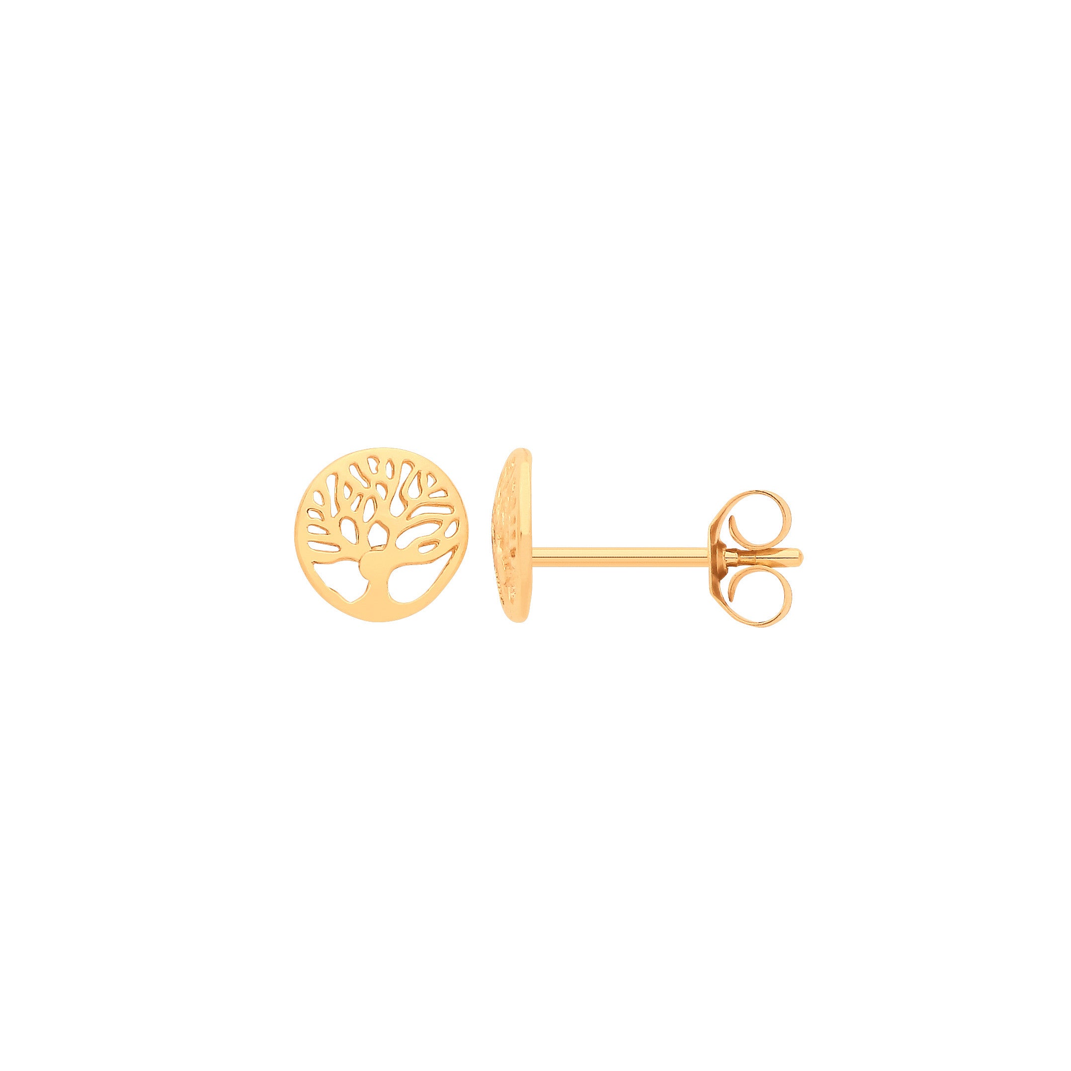 9ct Yellow Gold Tree of Life Studs - 9ct Gold