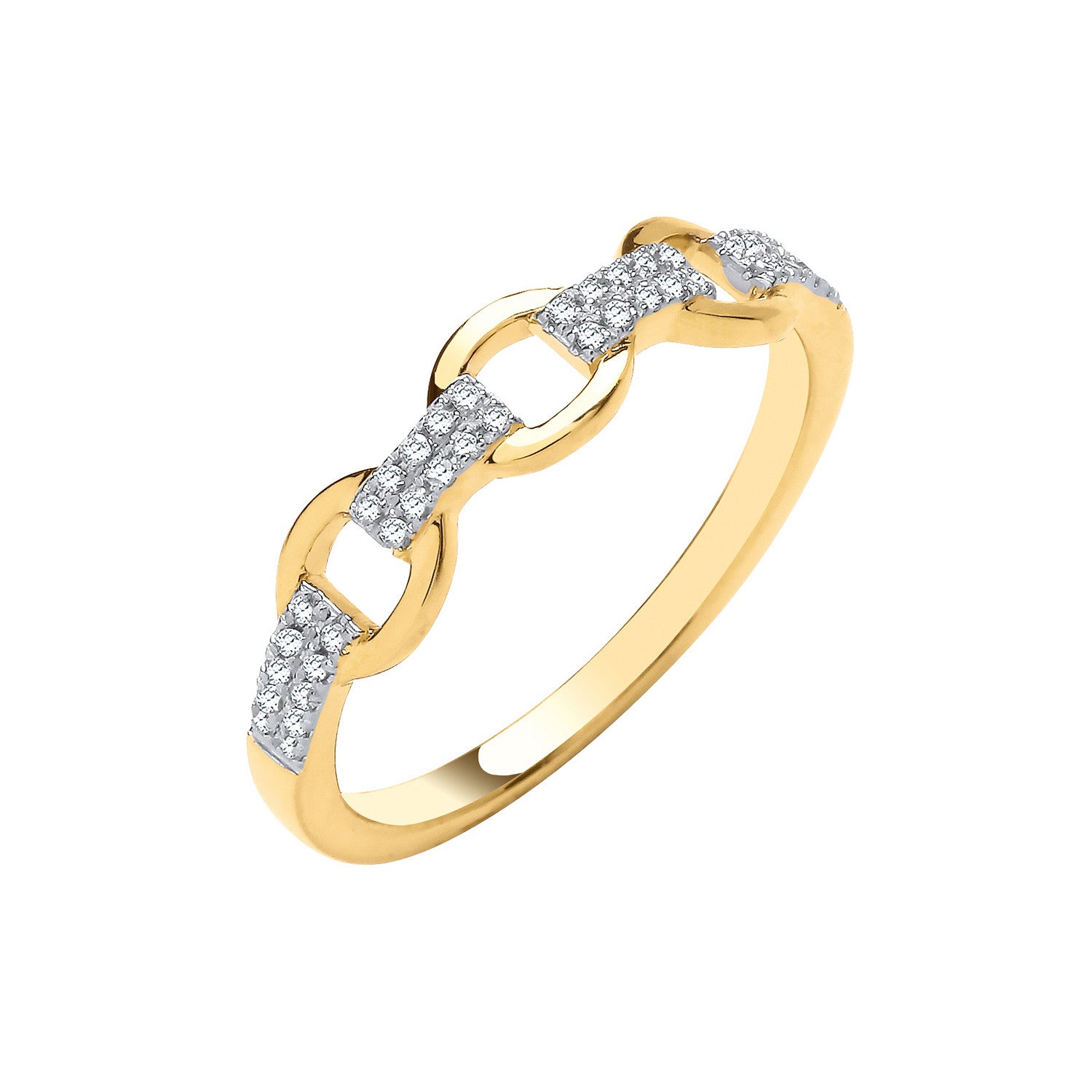 9ct Yellow Gold 0.10ctw Diamond Ring - 9ct Gold