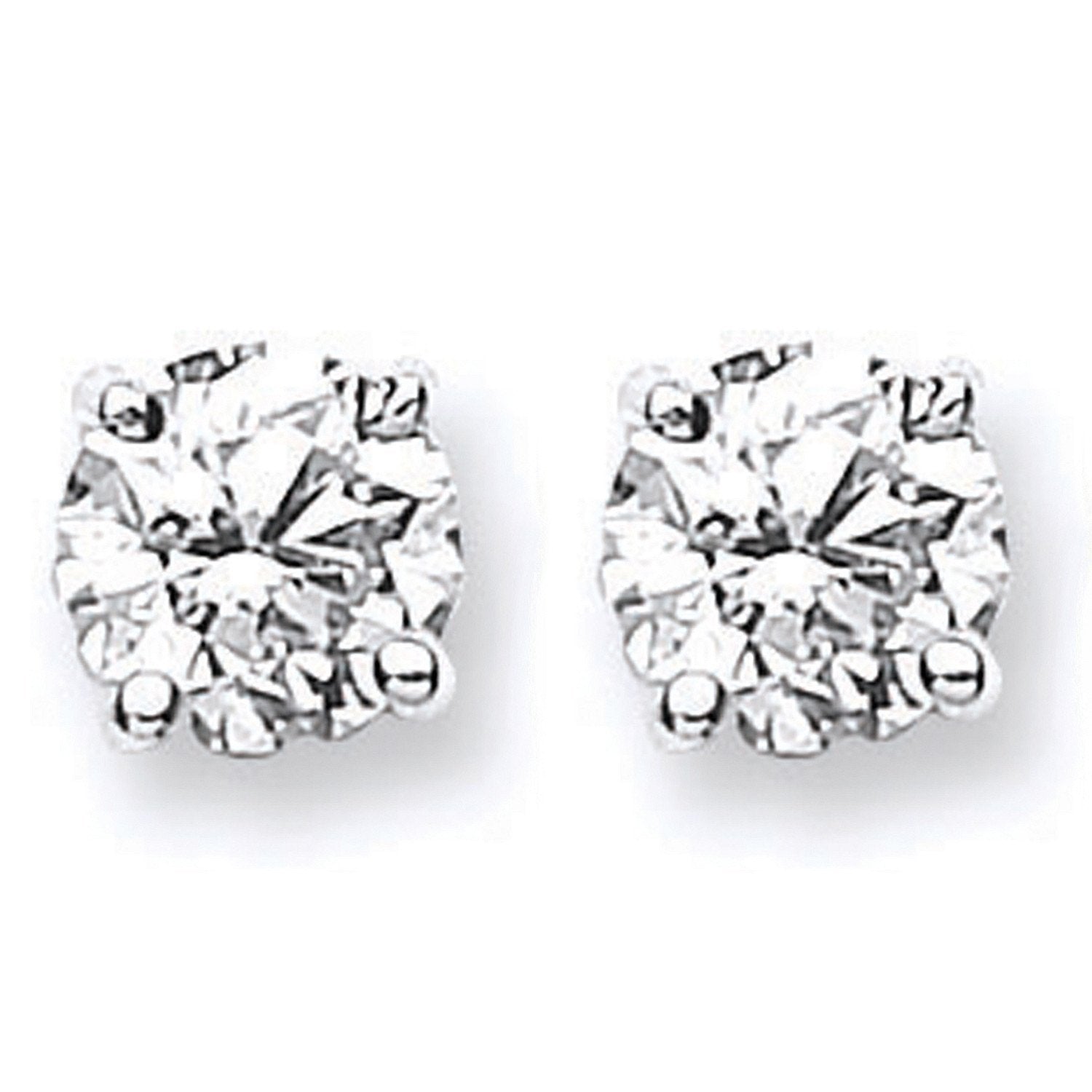18ct White Gold 1.40 - 1.50ct Claw Set Diamond Stud Earrings