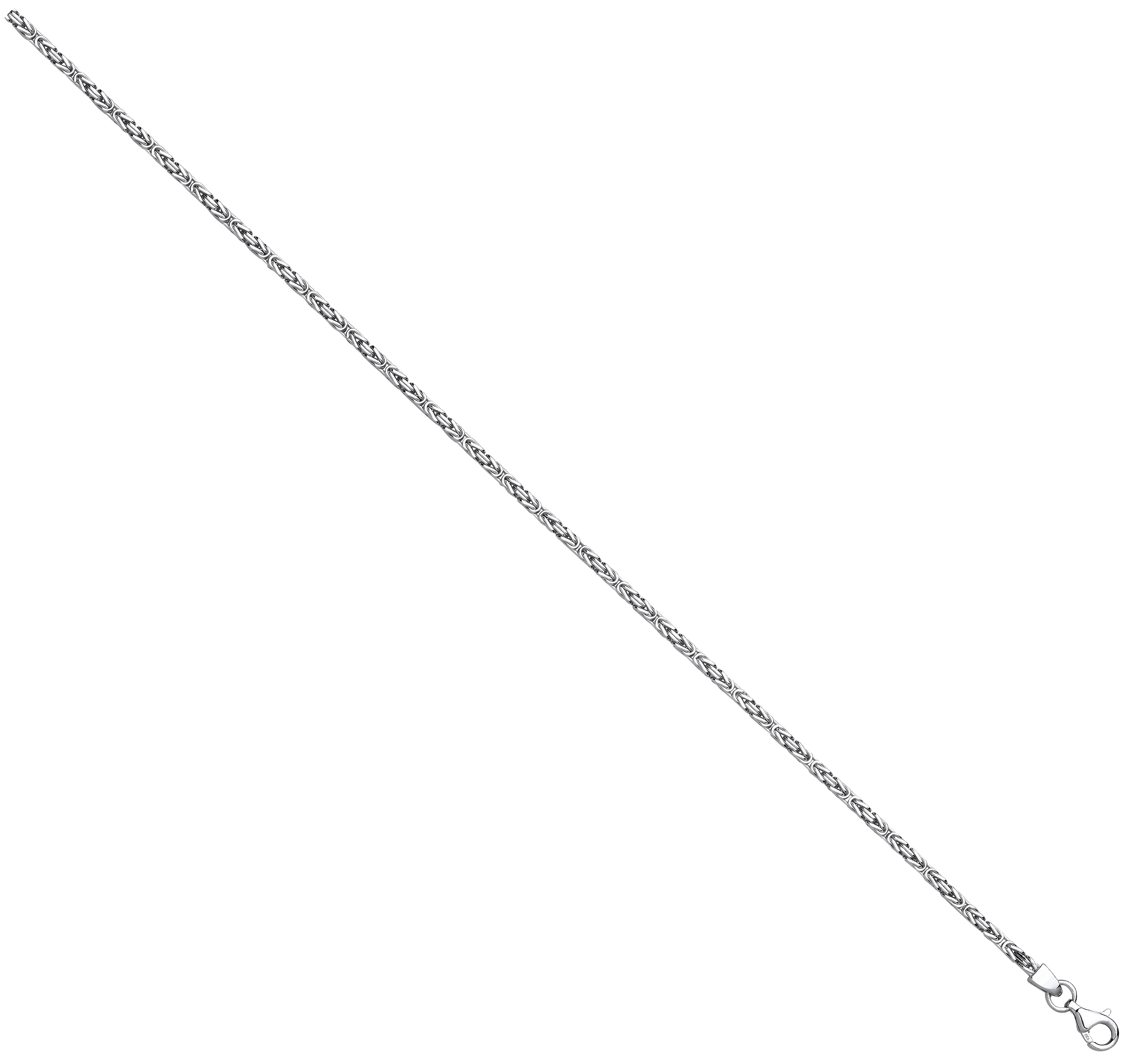 Silver 2.5mm Square Byzantine Chain - Silver