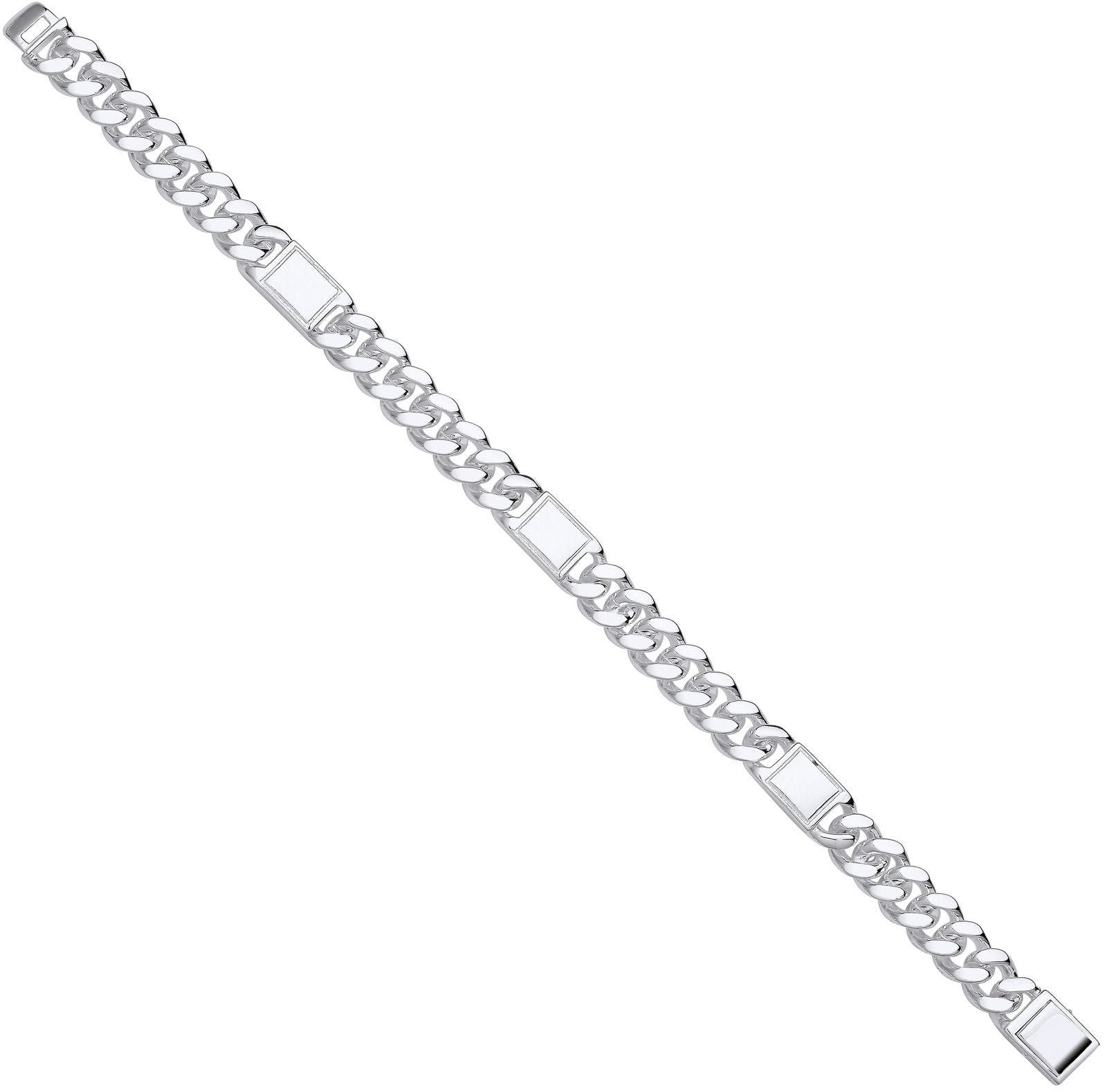 Silver Curb Fancy Gents Bracelet
