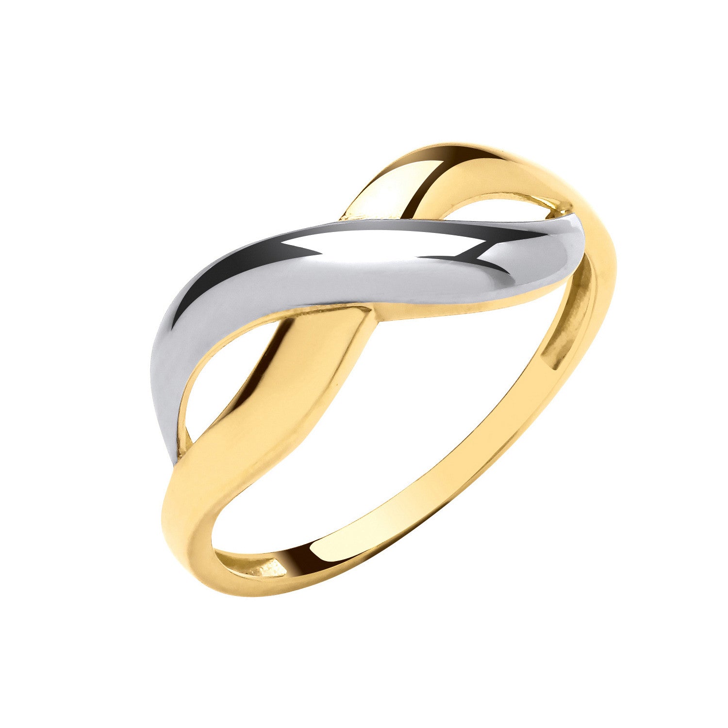 Yellow & White Gold Infinity Ring - 9ct Gold