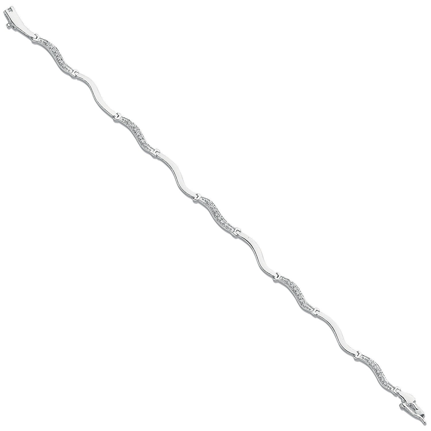 9ct White Gold 0.28ct Diamond Bracelet - 9ct Gold