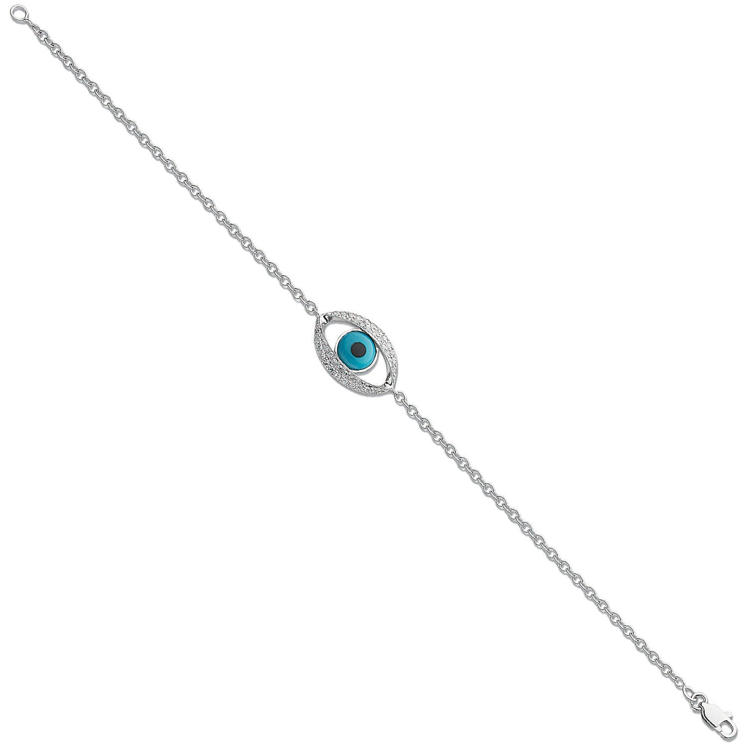 Bracelet Œil Turc en Diamants Or Blanc 18 carats 0,24 carat - Or 18 carats