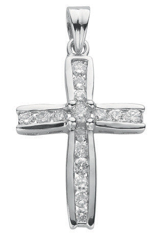 18ct White Gold 1.00ct Diamond Cross - 18ct Gold