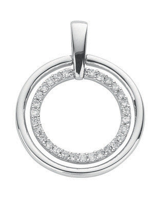 9ct White Gold 0.20ct Diamond Circle Pendant - 9ct Gold
