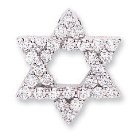 18ct White Gold 0.80ct Diamond Star of David Pendant - 18ct Gold