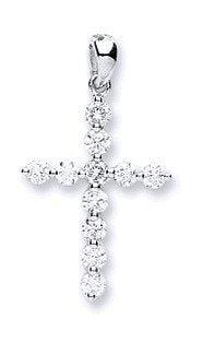 18ct White Gold 0.28ct Diamond Cross