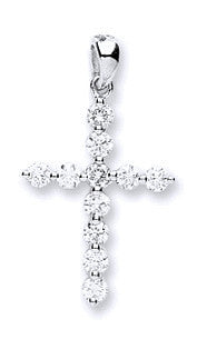18ct White Gold 0.30ct Diamond Cross - 18ct Gold