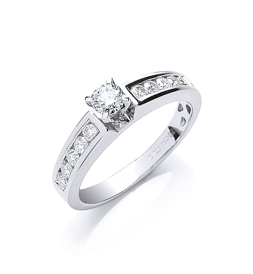 18ct White Gold 0.50ct Brilliant Cut Diamond Ring - 18ct Gold