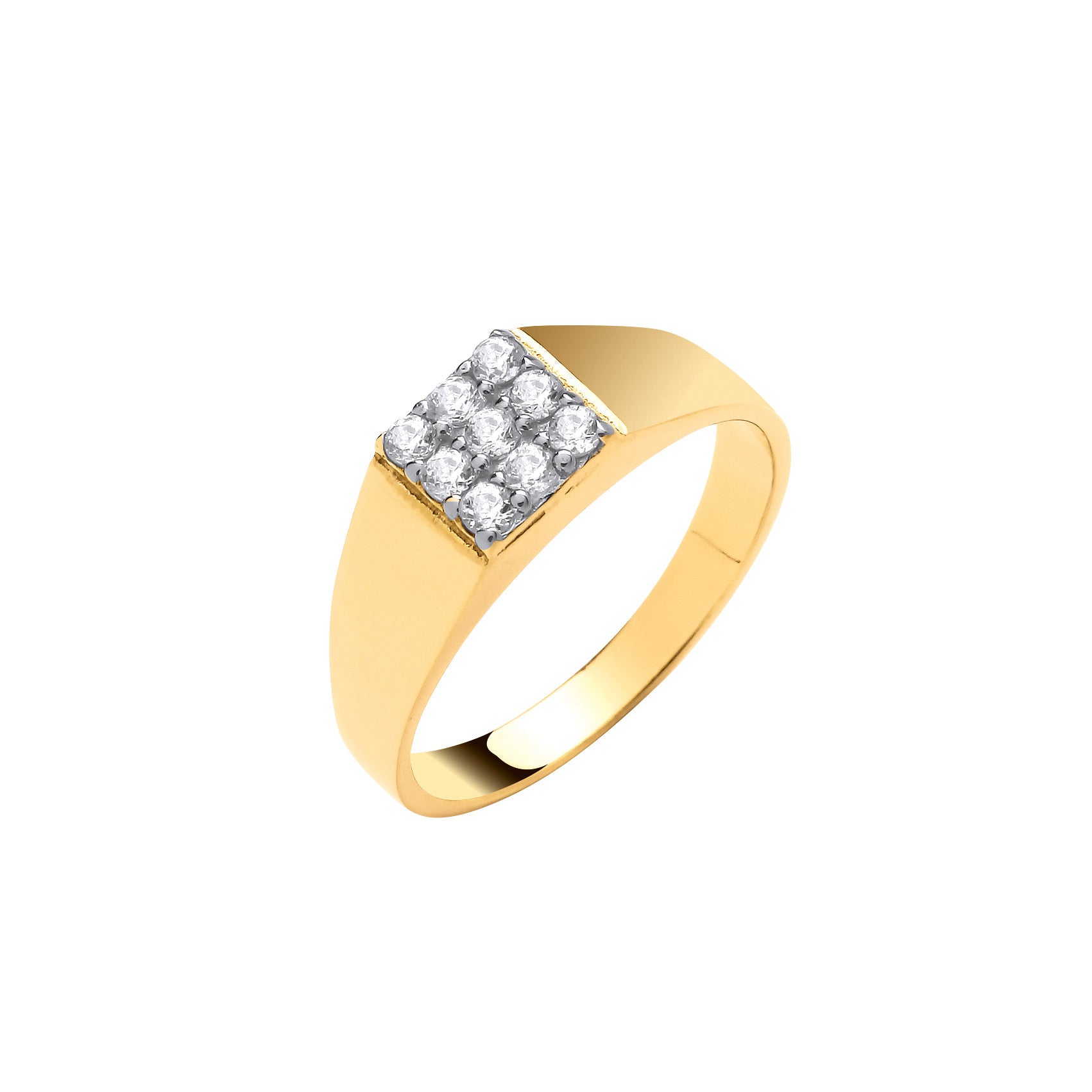 Yellow Gold Square Top Cubic Zirconia Baby/Child Ring - 9ct Gold