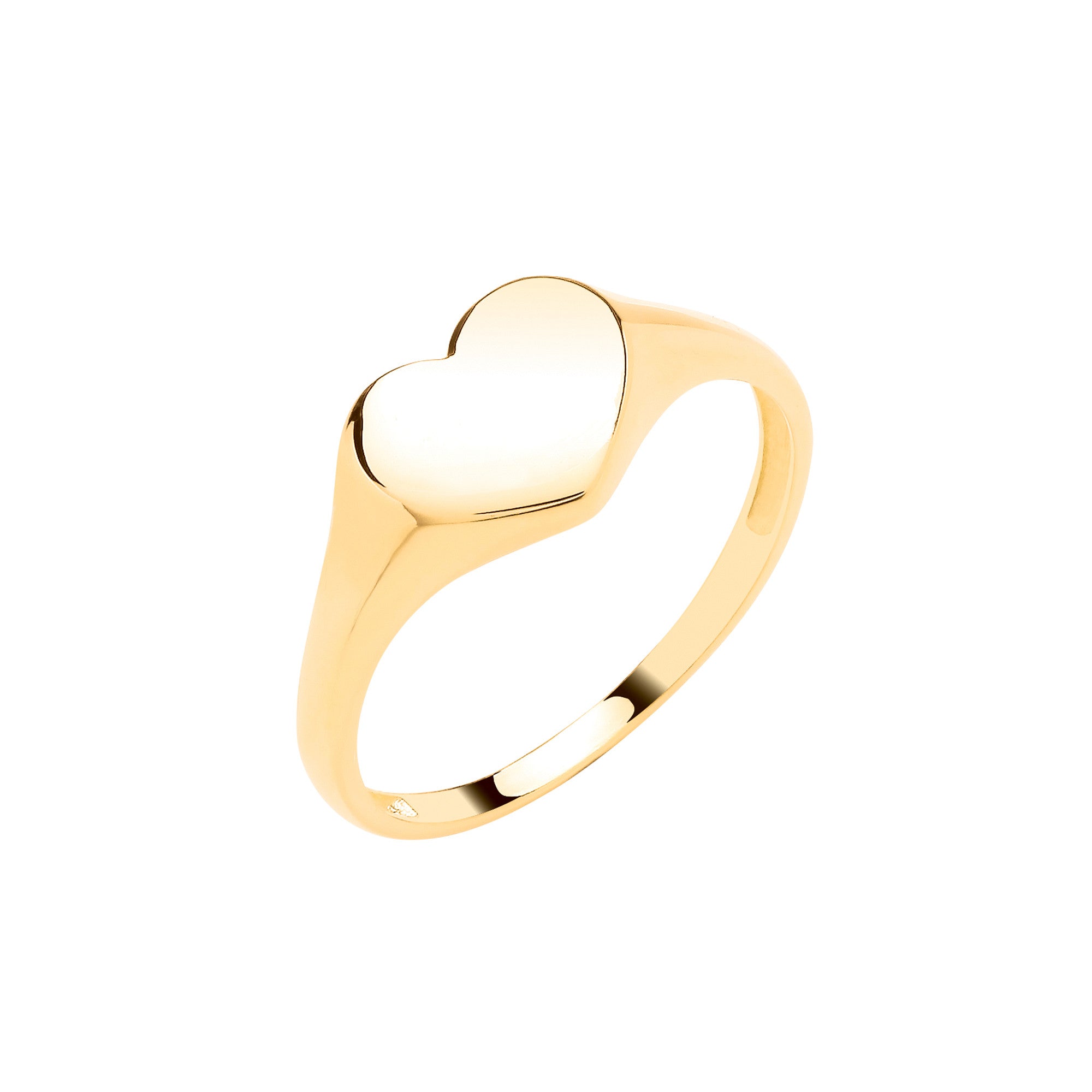 Yellow Gold Heart Signet Baby/Child Ring - 9ct Gold