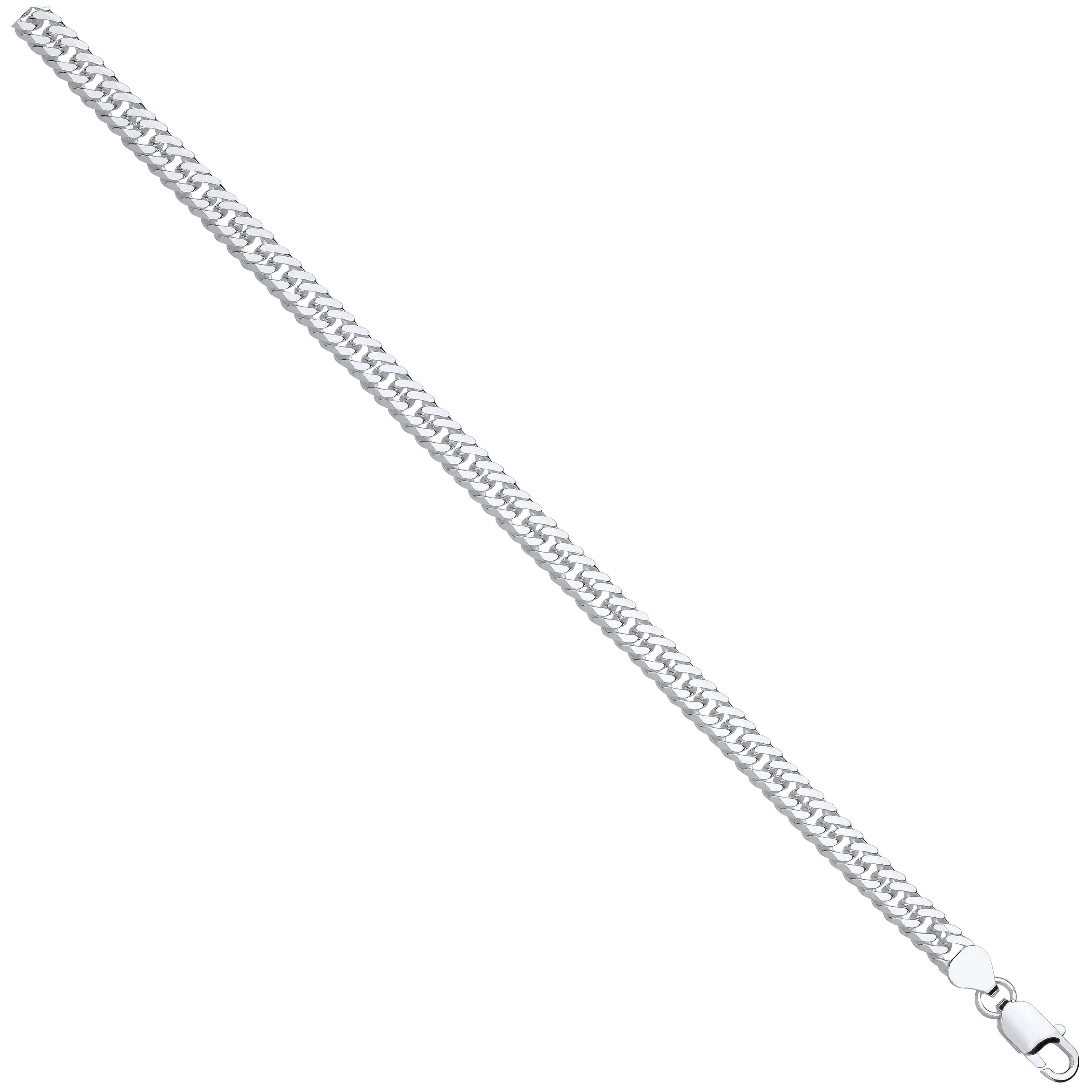 Silver Double Curb 7mm Chain - Silver