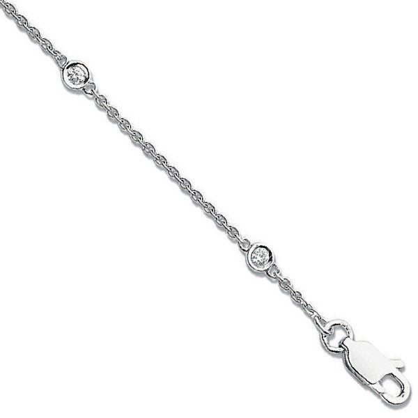 9ct White Gold Diamond by the Yard Bracelet 0.20ctw - 9ct Gold