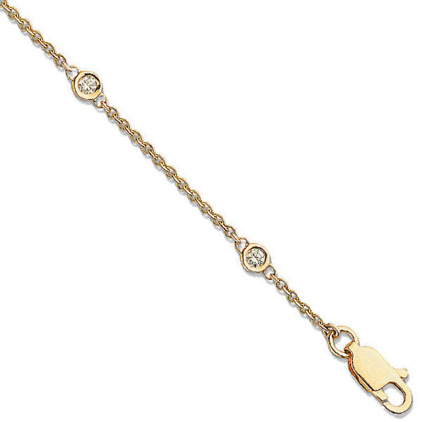 9ct Yellow Gold Diamond by the Yard Bracelet 0.20ctw - 9ct Gold