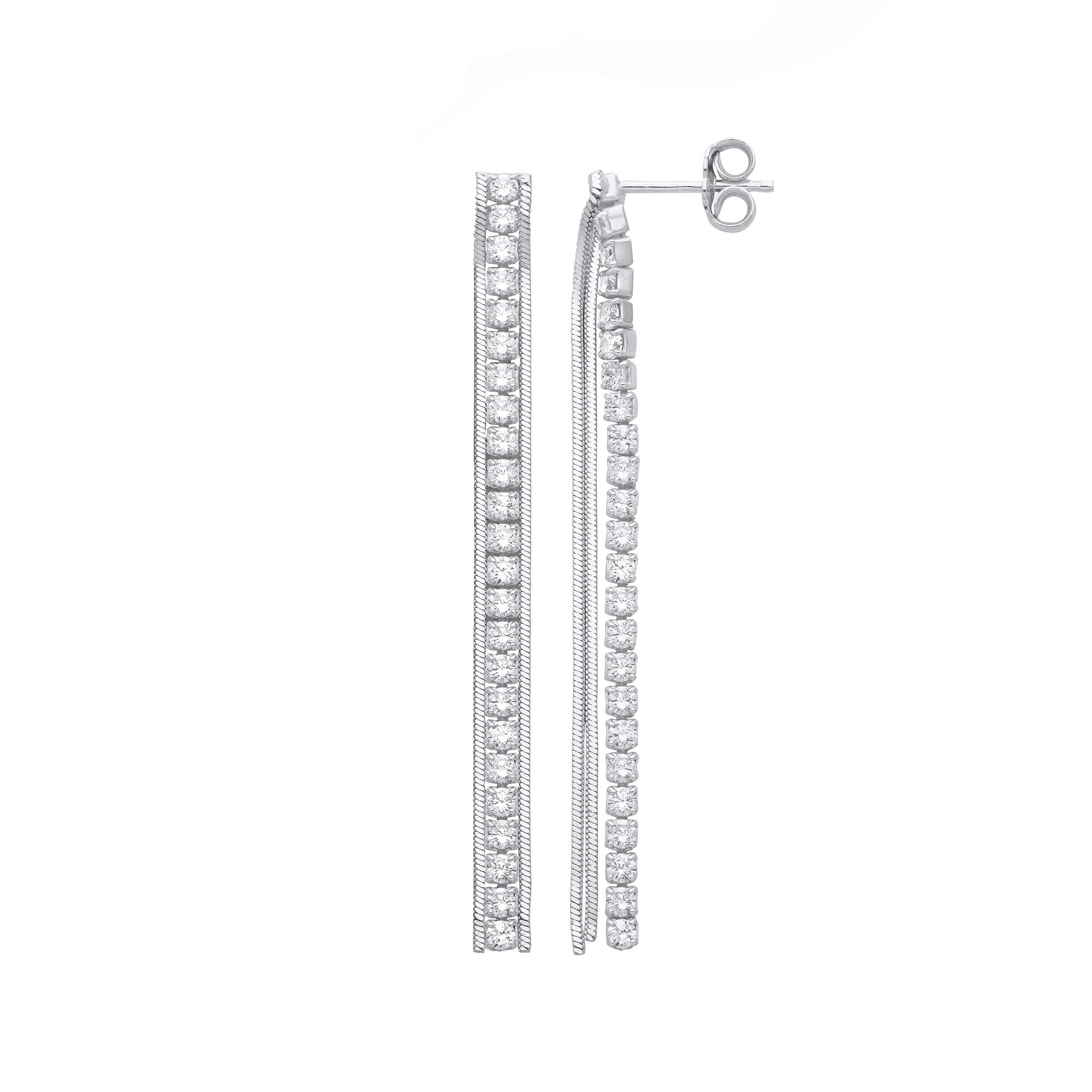 Silver 55mm Drop Earrings - Silver