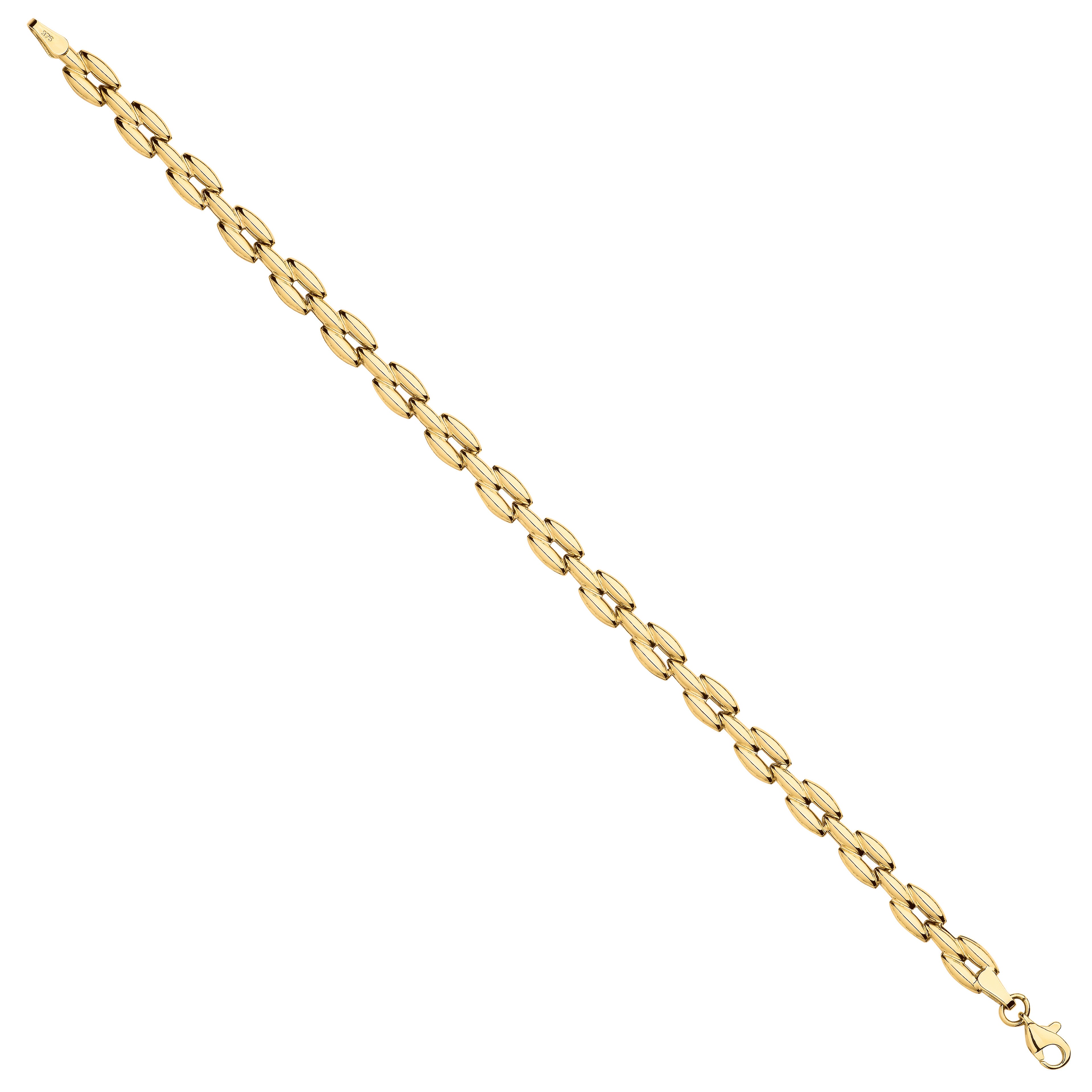 Yellow Gold Panther Link Ladies Bracelet - 9ct Gold