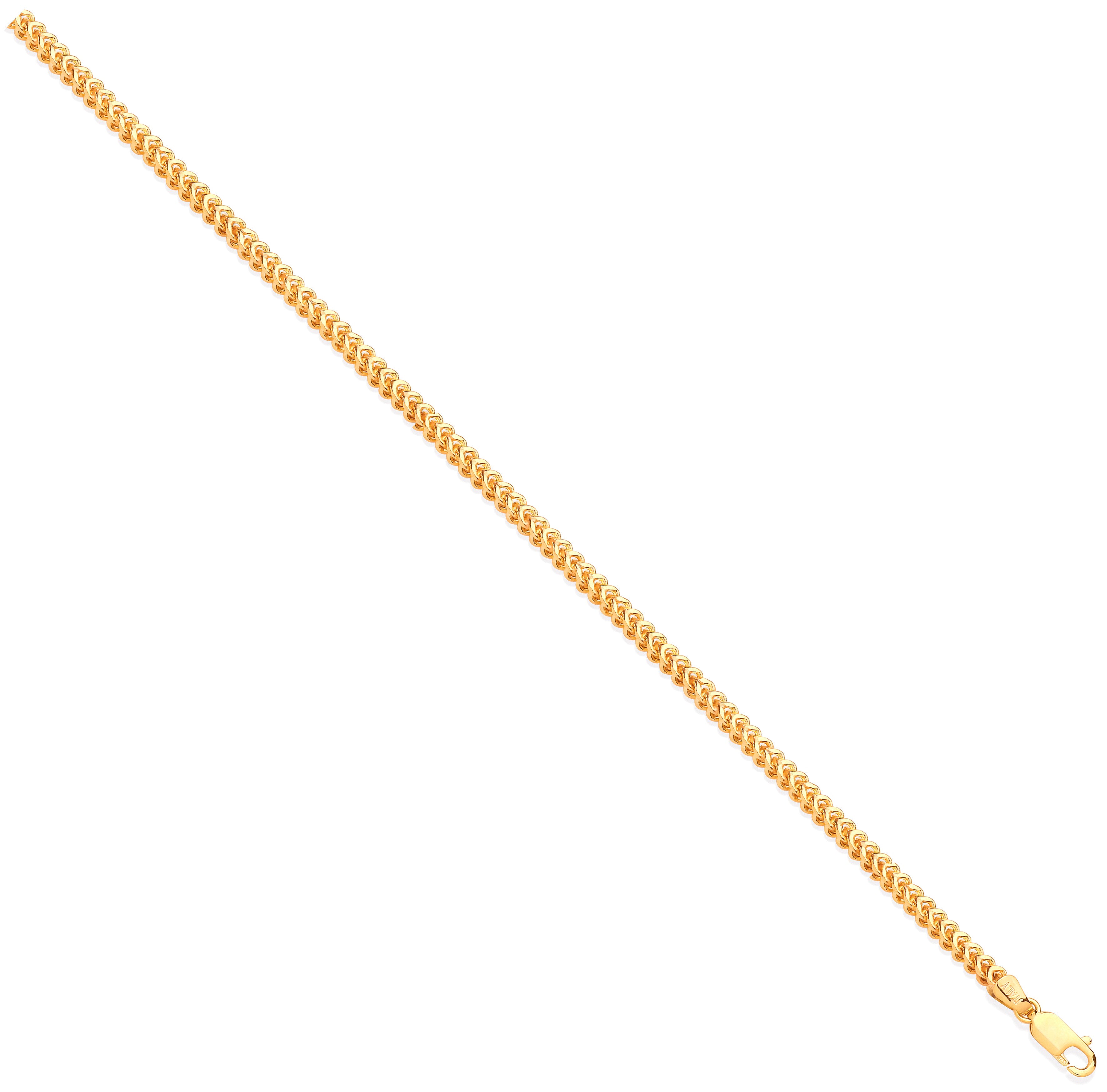 Yellow Gold Franco 4mm Hollow Chain - 9ct Gold