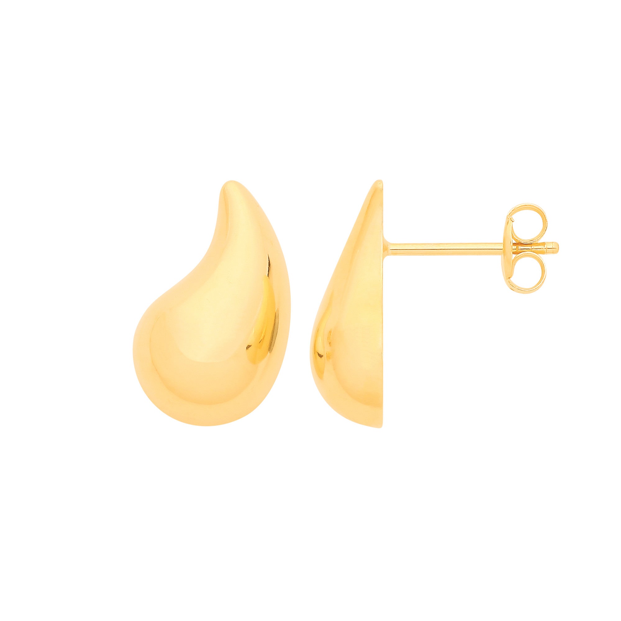 9ct Yellow Gold Teardrop Stud - 9ct Gold