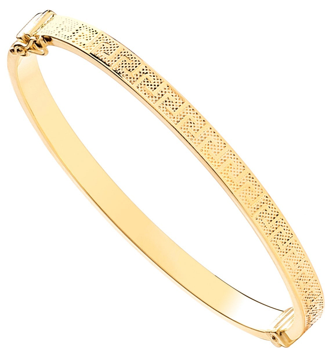Yellow Gold Greek Key Ladies 5.0mm Bangle - 9ct Gold
