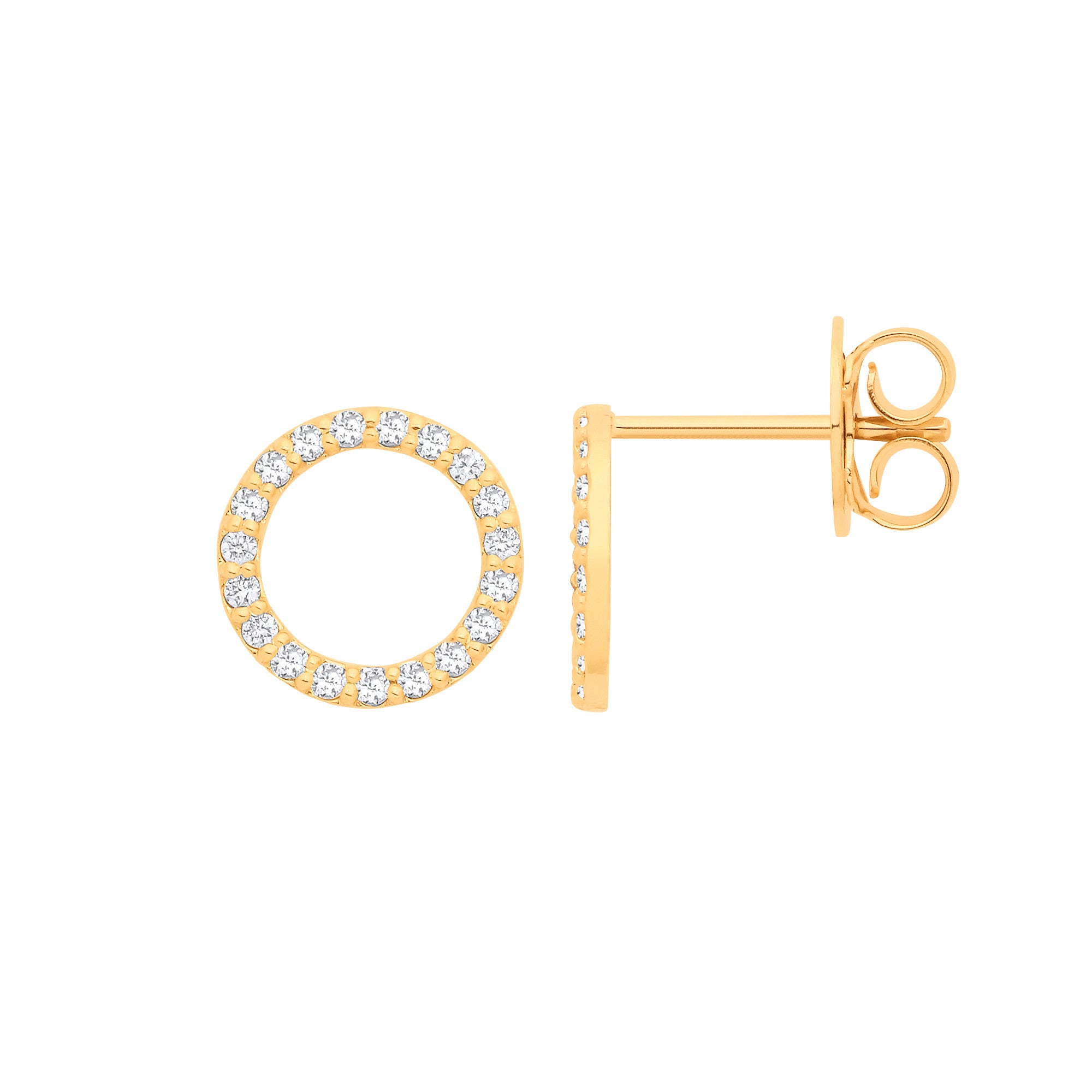 9ct Yellow Gold 0.24ctw Diamond Stud Earrings - 9ct Gold