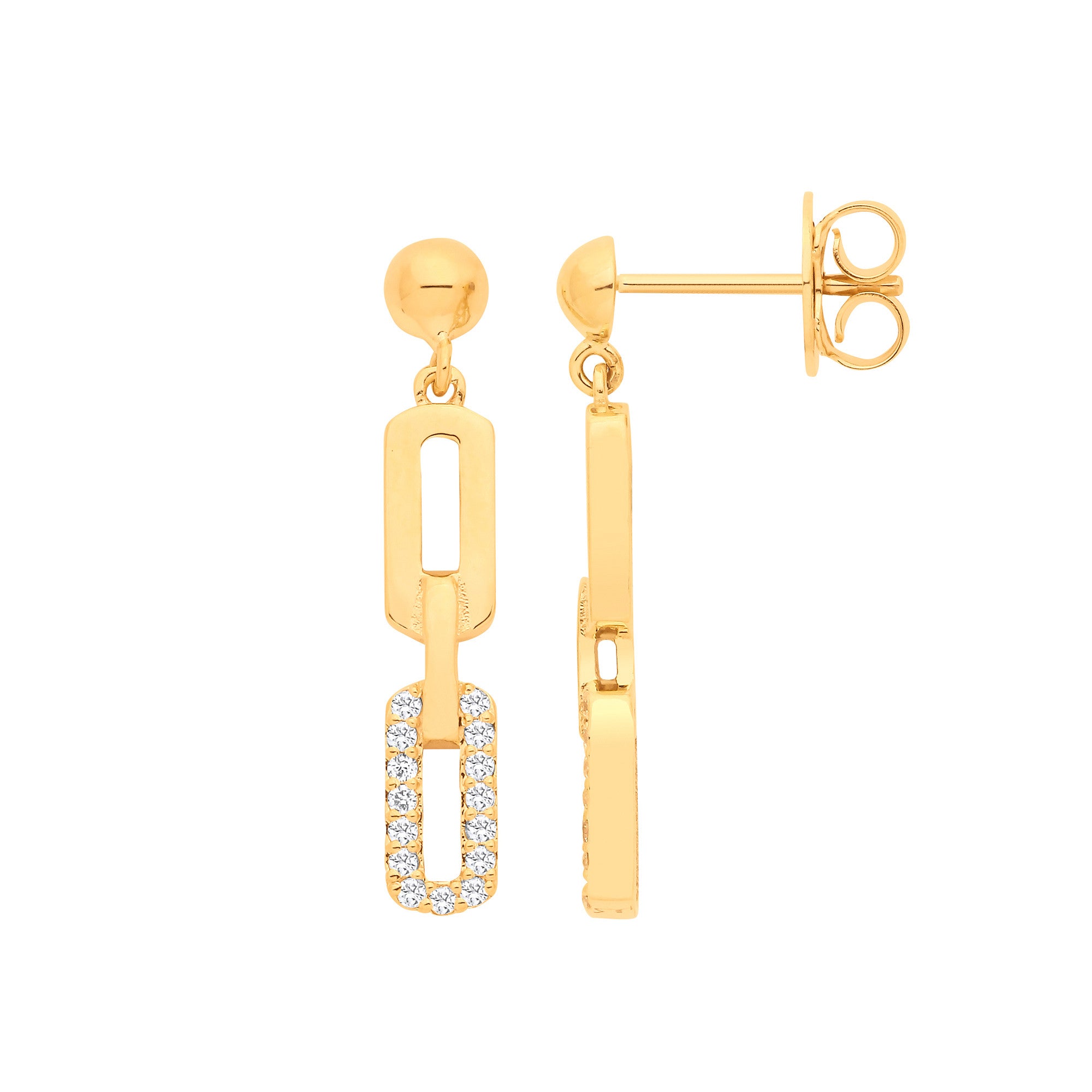 9ct Yellow Gold 0.18ctw Drop Earrings - 9ct Gold