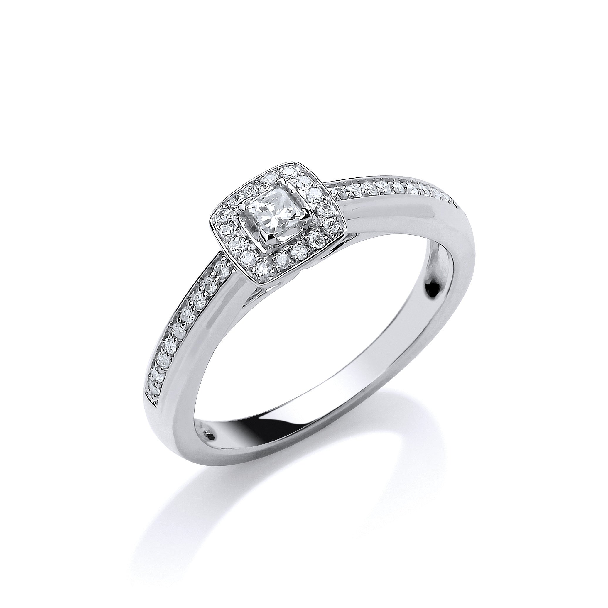 18ct White Gold 0.25ct Fancy Engagement Ring - 18ct Gold
