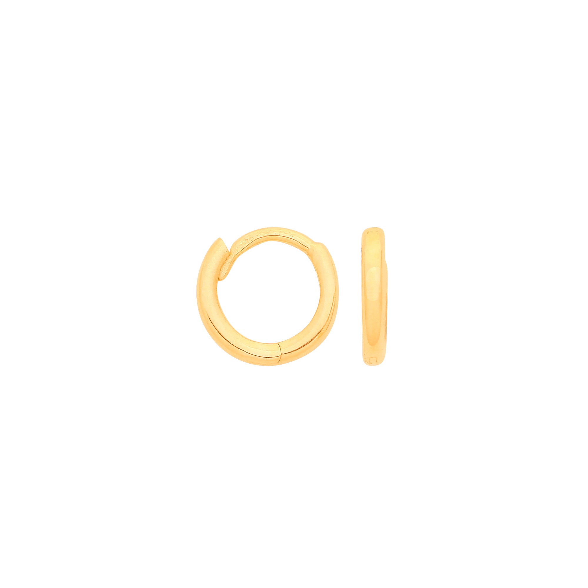 Yellow Gold 8mm Tiny Hollow Sleepers - 9ct Gold