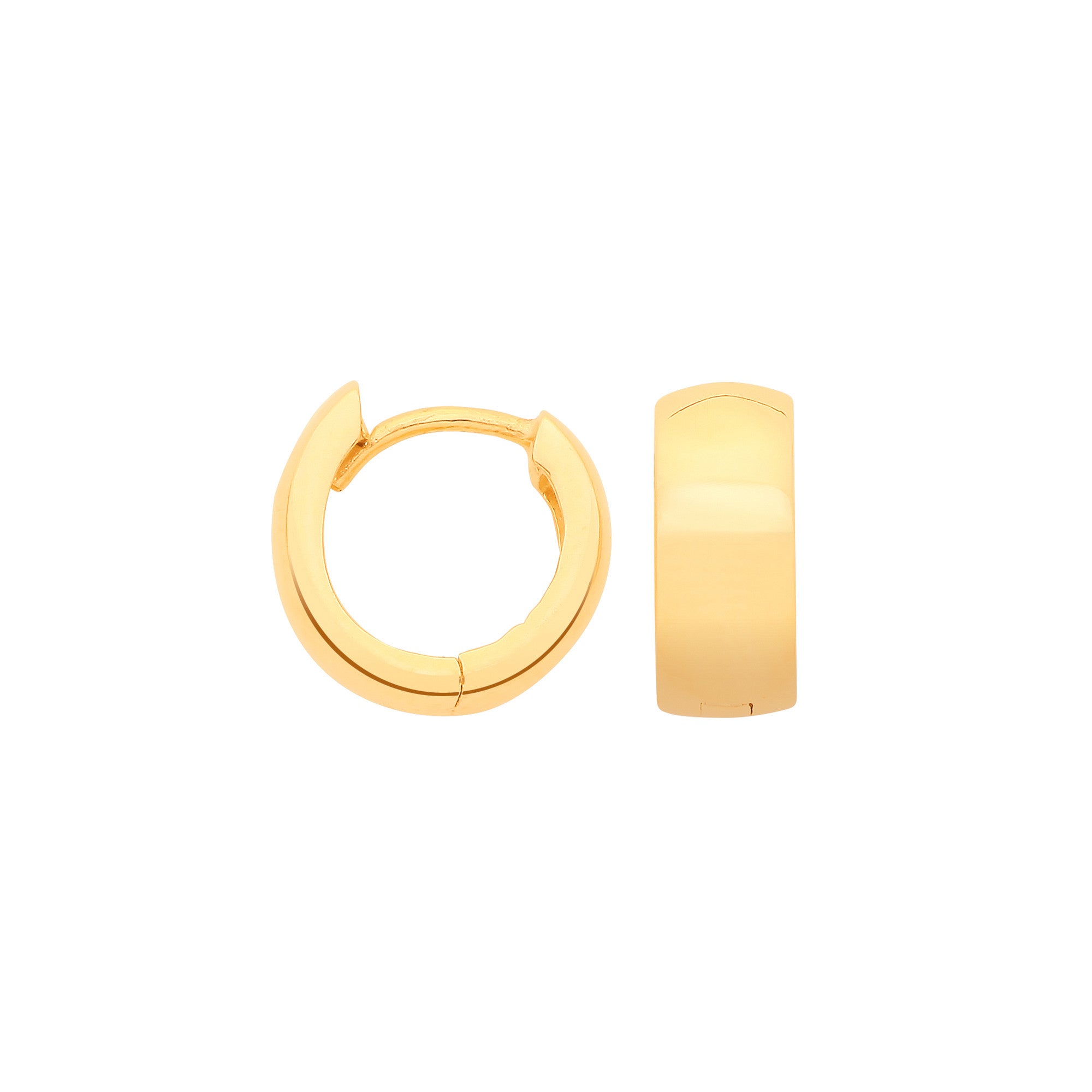 Yellow Gold 10.4mm Plain Huggies - 9ct Gold