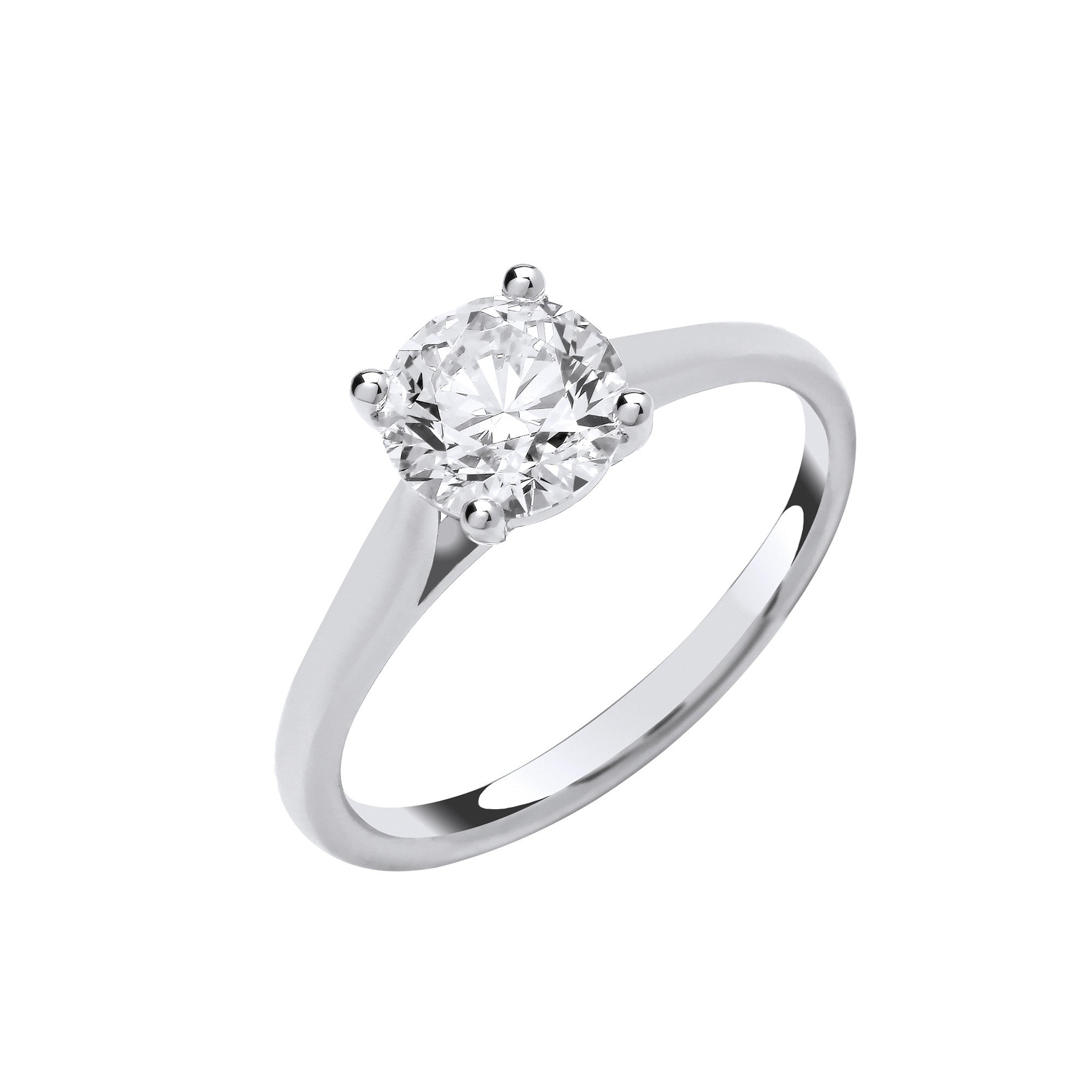 18ct White Gold 2.00ctw Solitaire LAB GROWN Diamond Ring IGI Certified - 18ct Gold