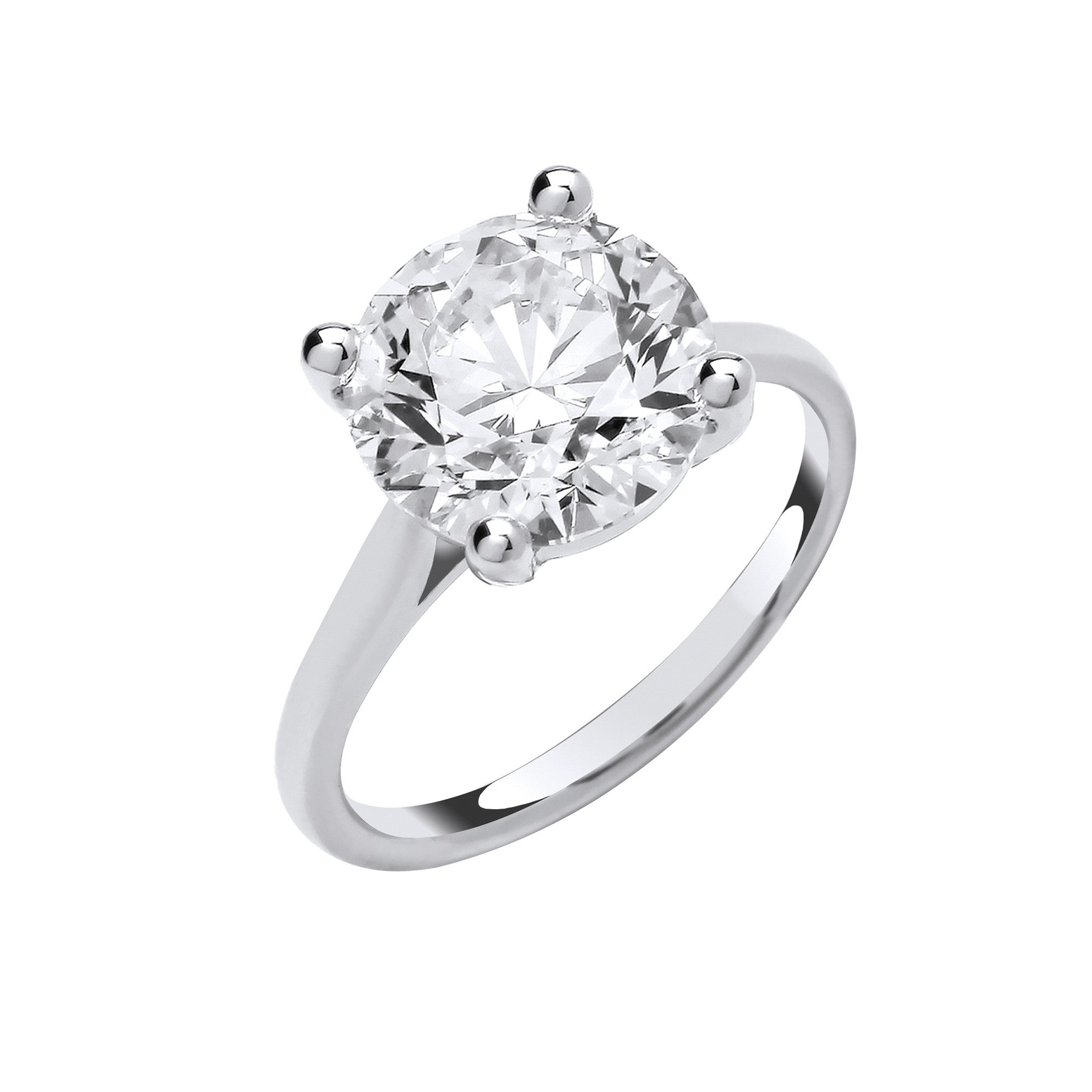 18ct White Gold 4.00ctw Solitaire LAB GROWN Diamond Ring IGI Certified - 18ct Gold