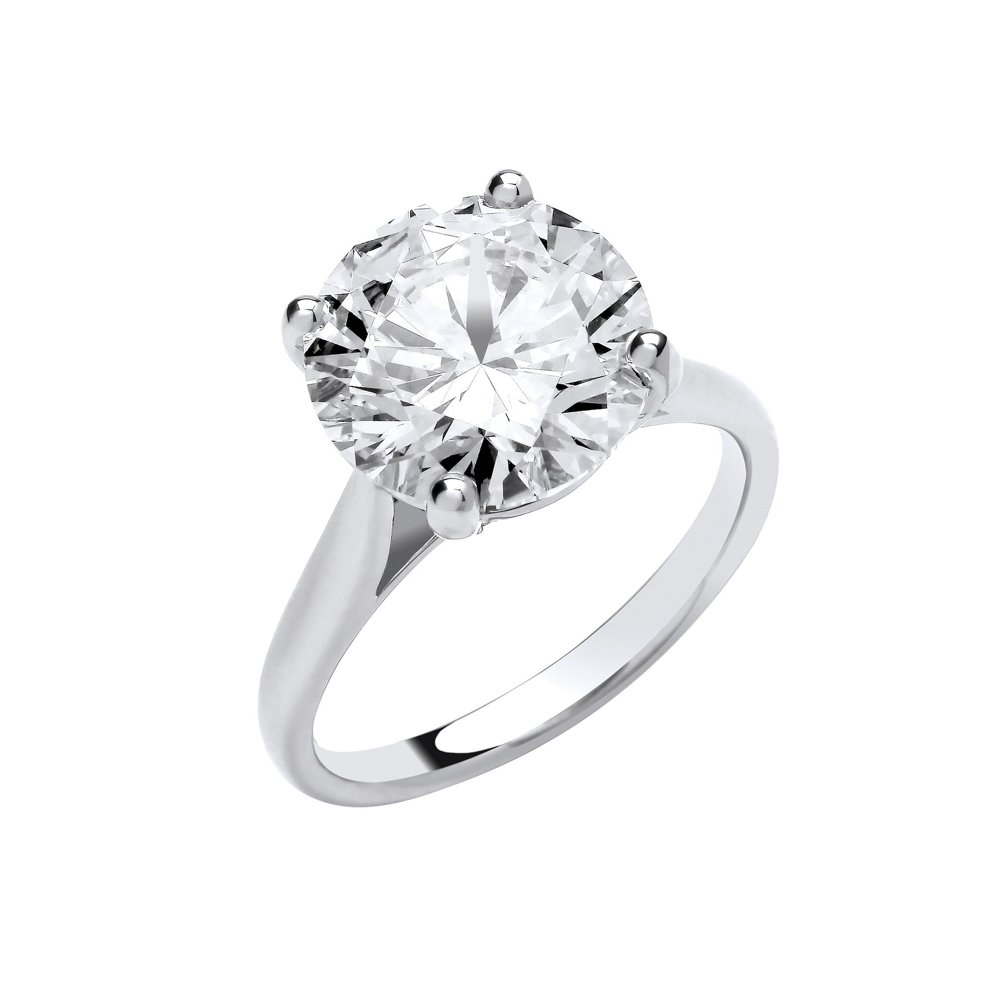 18ct White Gold 5.00ctw Solitaire LAB GROWN Diamond Ring IGI Certified - 18ct Gold