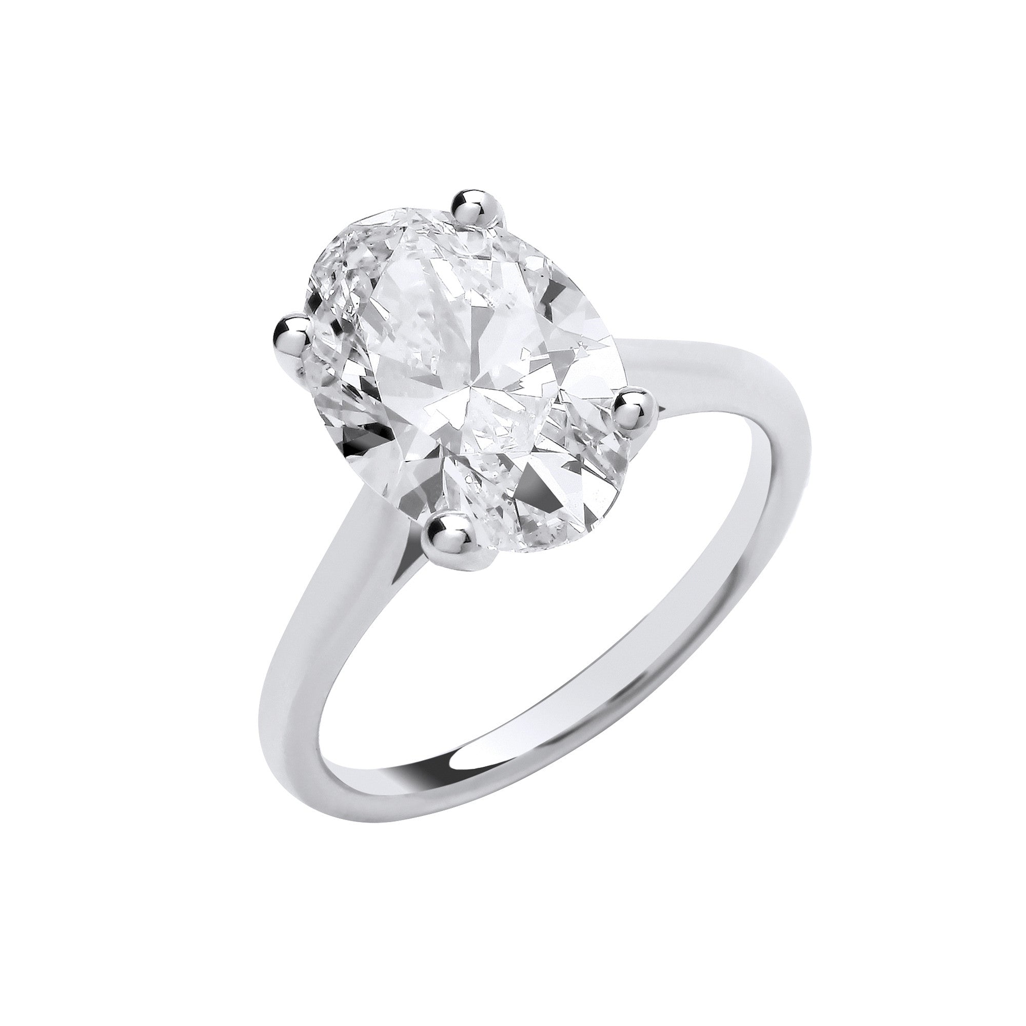 18ct White Gold 4.00ctw Oval Cut LAB GROWN Diamond Ring IGI Certified - 18ct Gold