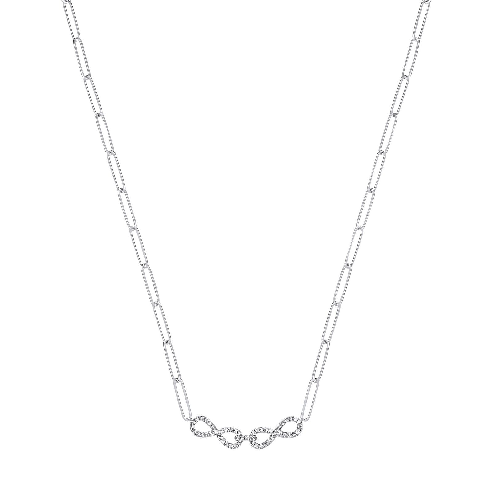 9ct White Gold 0.24ctw (Chain 17")