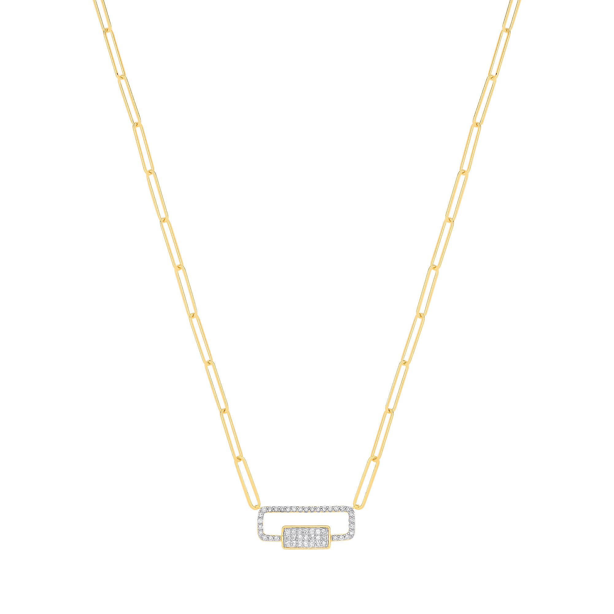 9ct Yellow Gold 0.22ctw (Chain 17") - 9ct Gold