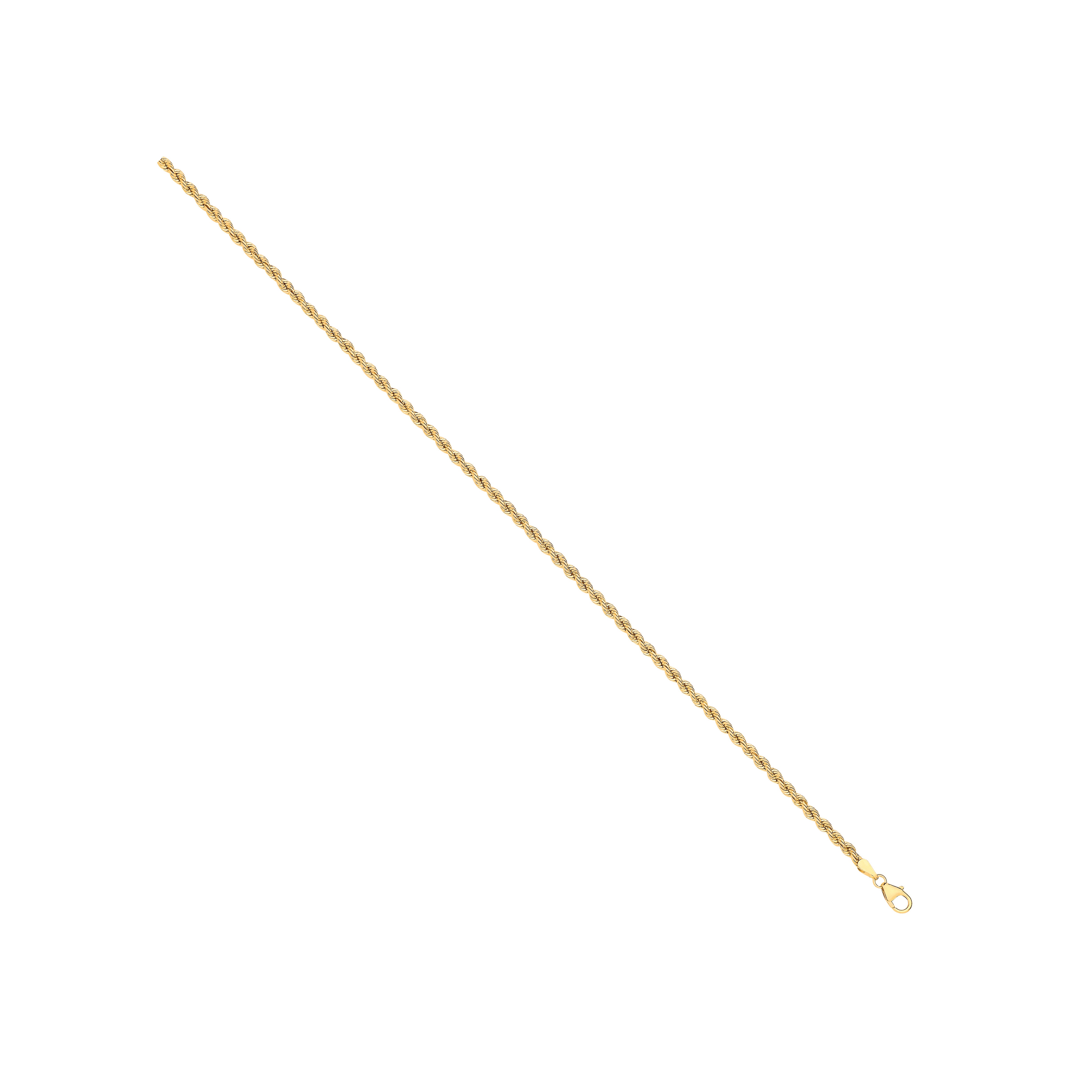 14ct Yellow Gold Hollow Rope 2.7mm Chain - 14ct Gold