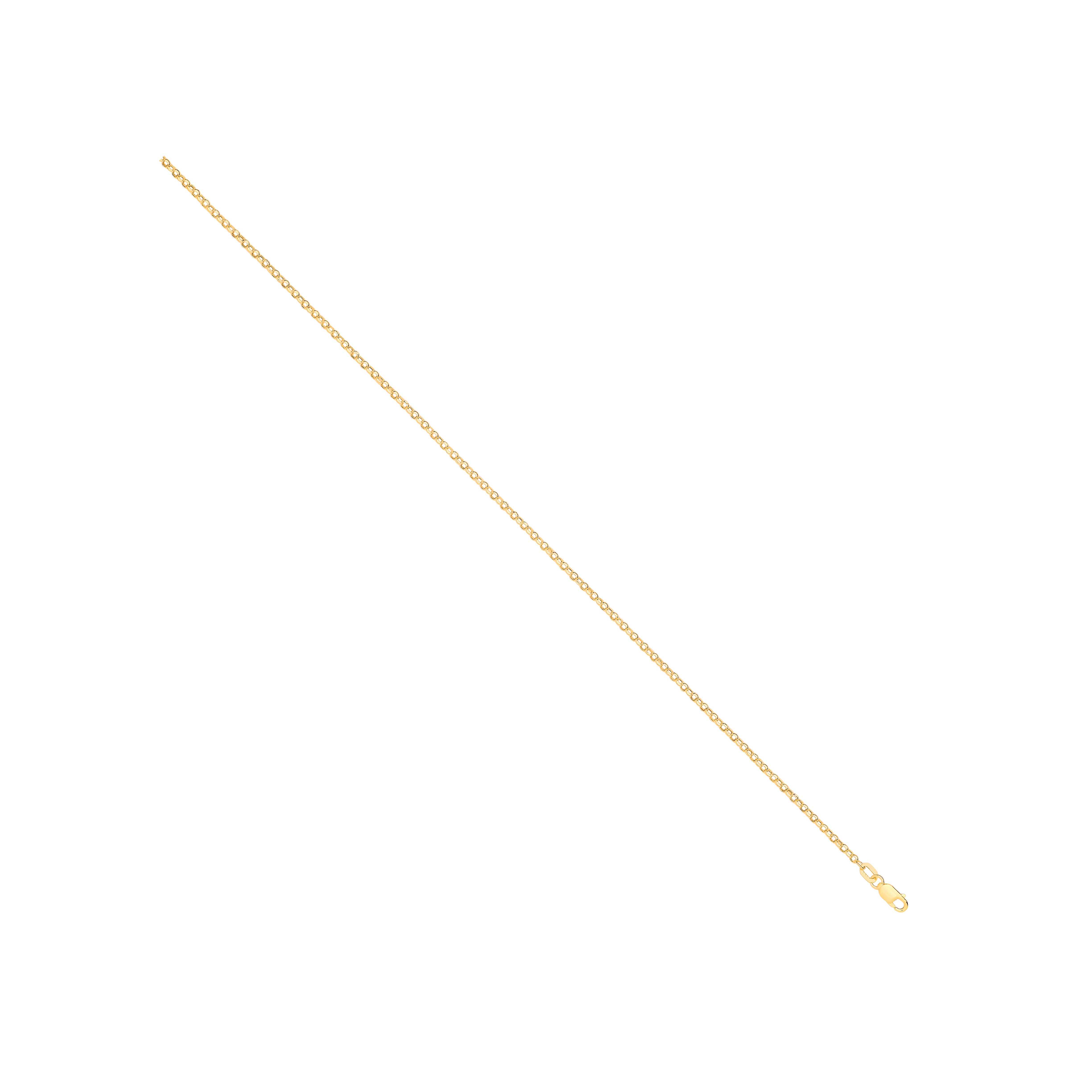 14ct Yellow Gold Hollow Round D/C Belcher 1.9mm Chain - 14ct Gold