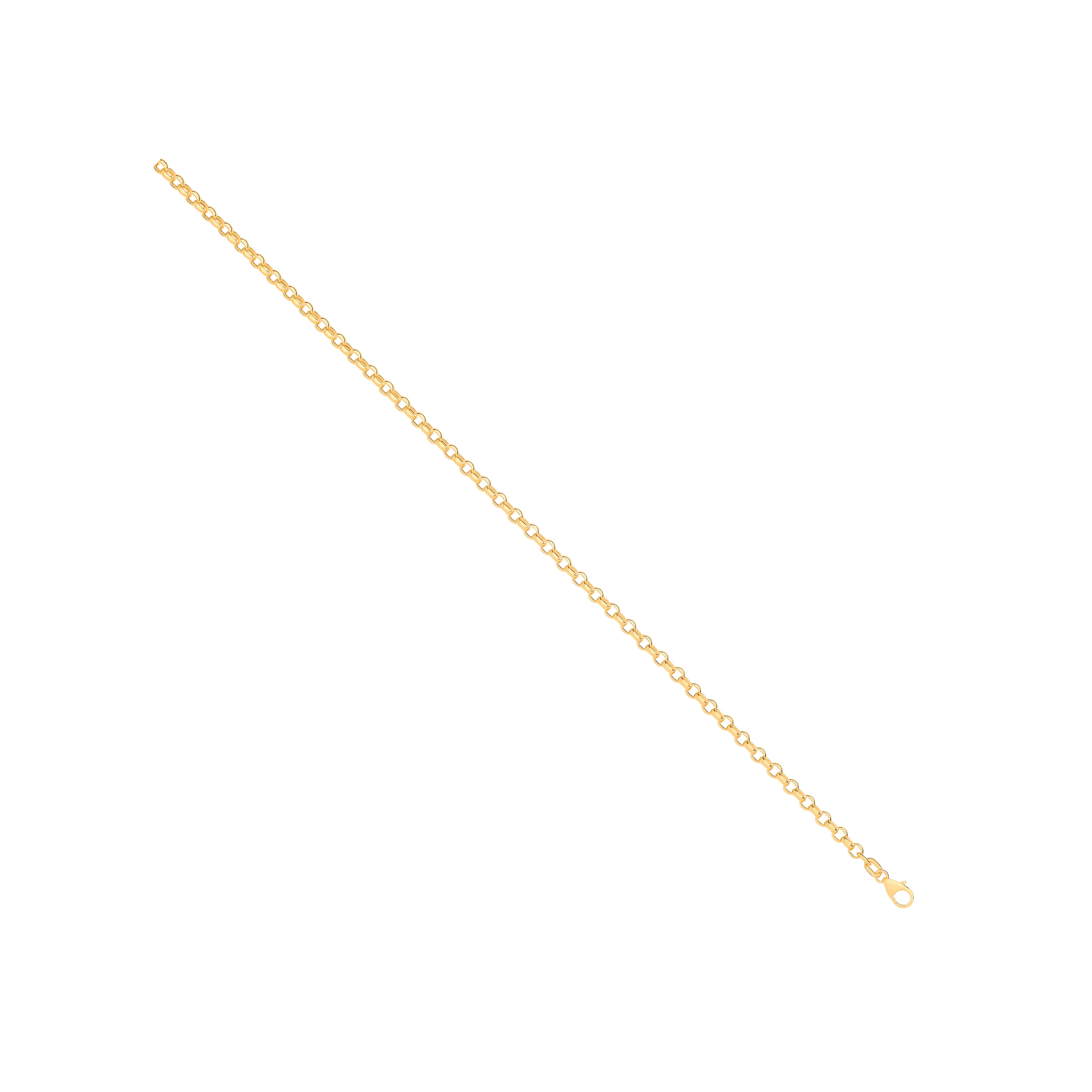 14ct Yellow Gold Hollow Round D/C Belcher 3.3mm Chain - 14ct Gold