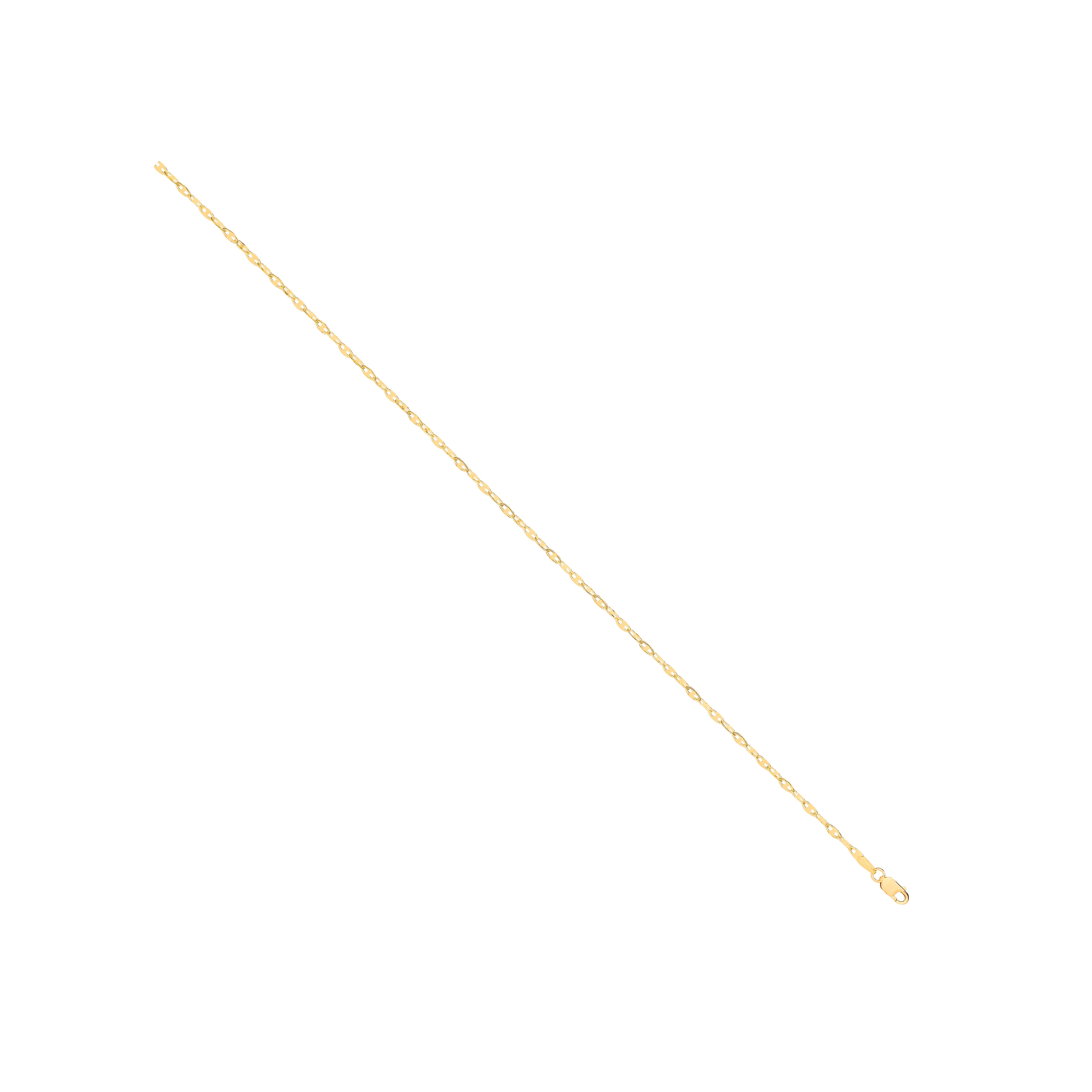 14ct Yellow Gold Hollow Shiny Anchor 2.2mm Chain - 14ct Gold