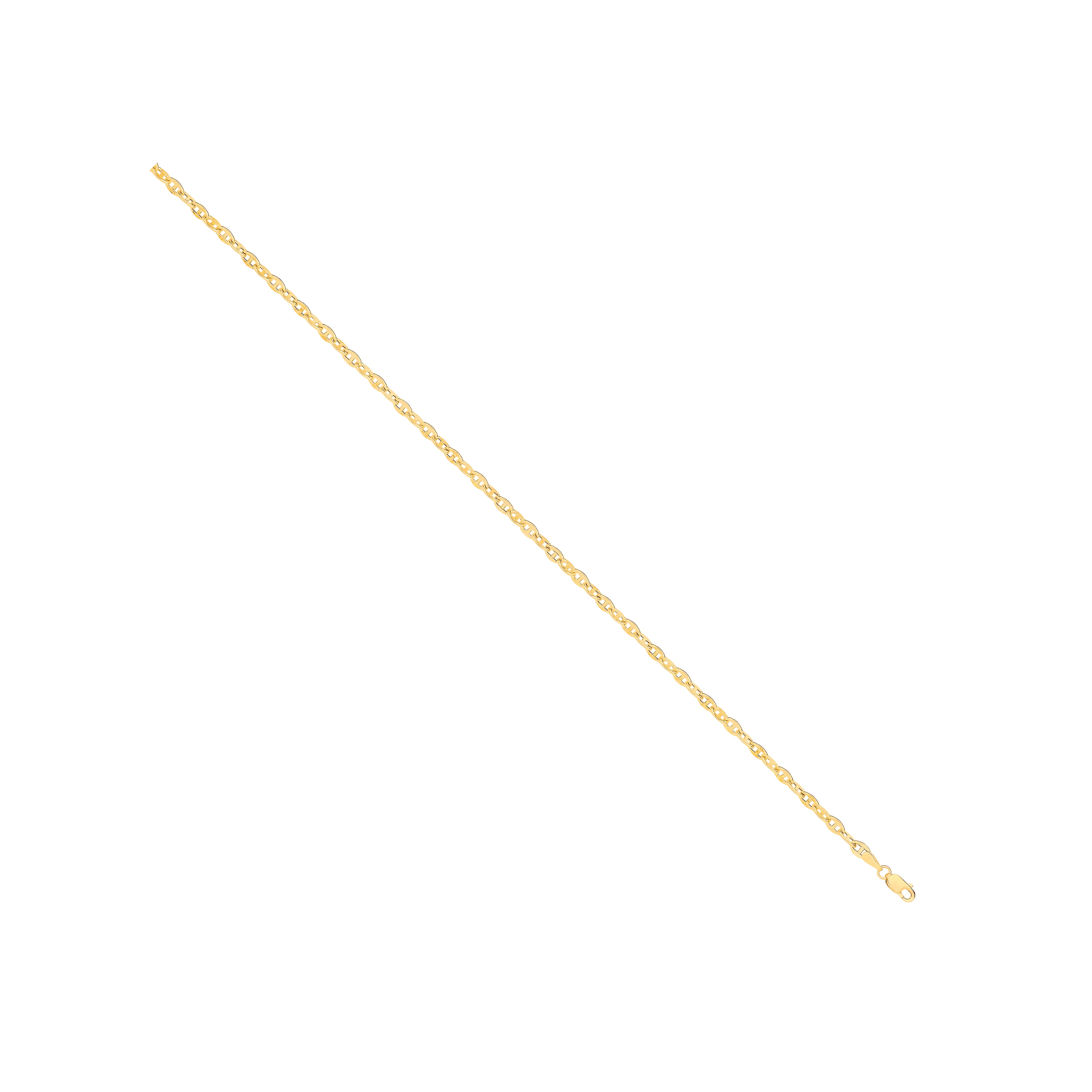 14ct Yellow Gold Hollow Shiny Anchor 3.3mm Chain - 14ct Gold